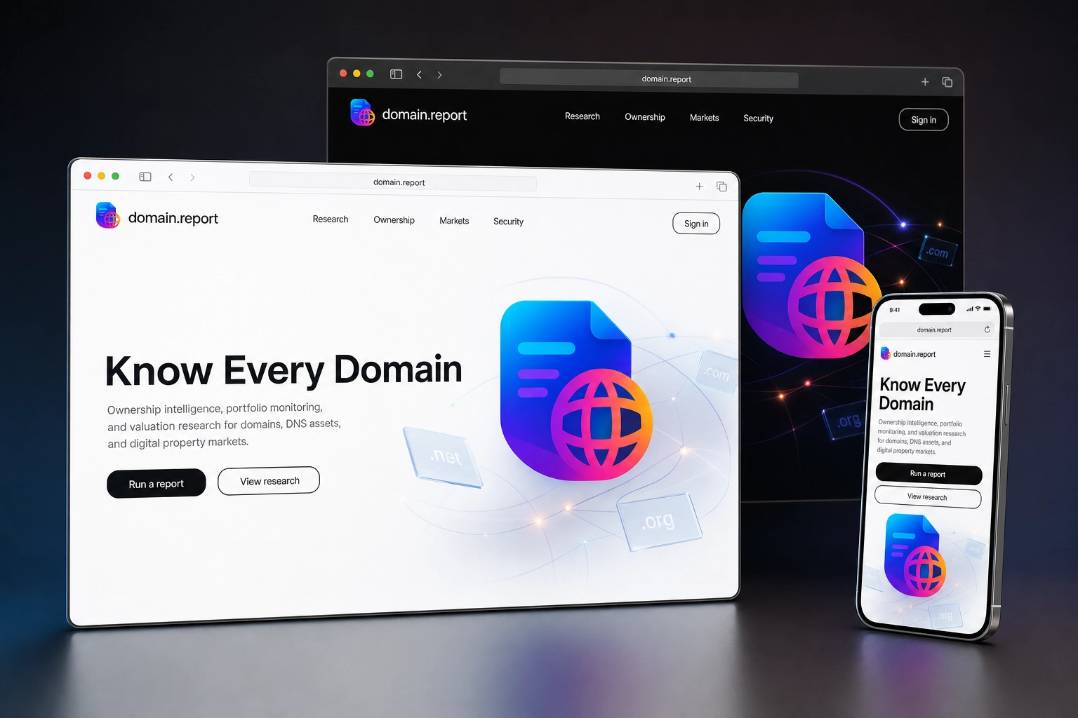 domain.report website concept preview
