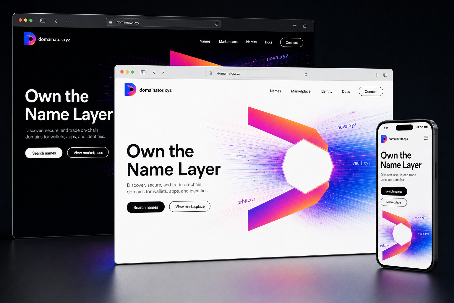 domainator.xyz website concept preview
