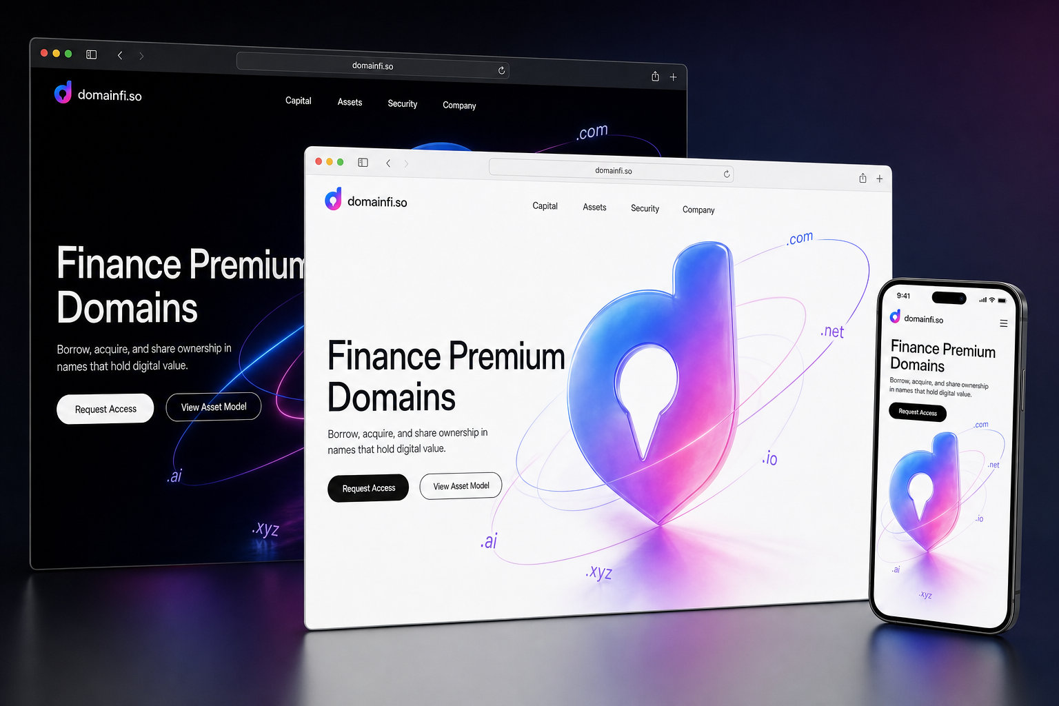 domainfi.so website concept preview enlarged