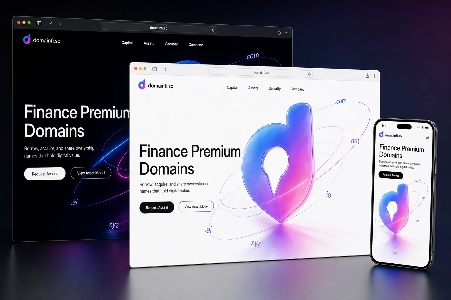 domainfi.so website concept preview
