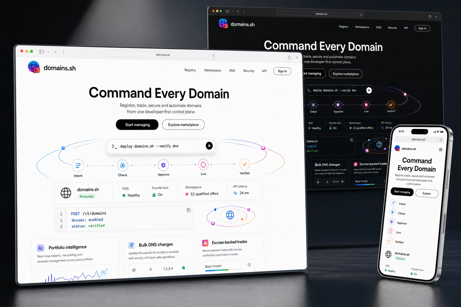 domains.sh website concept preview