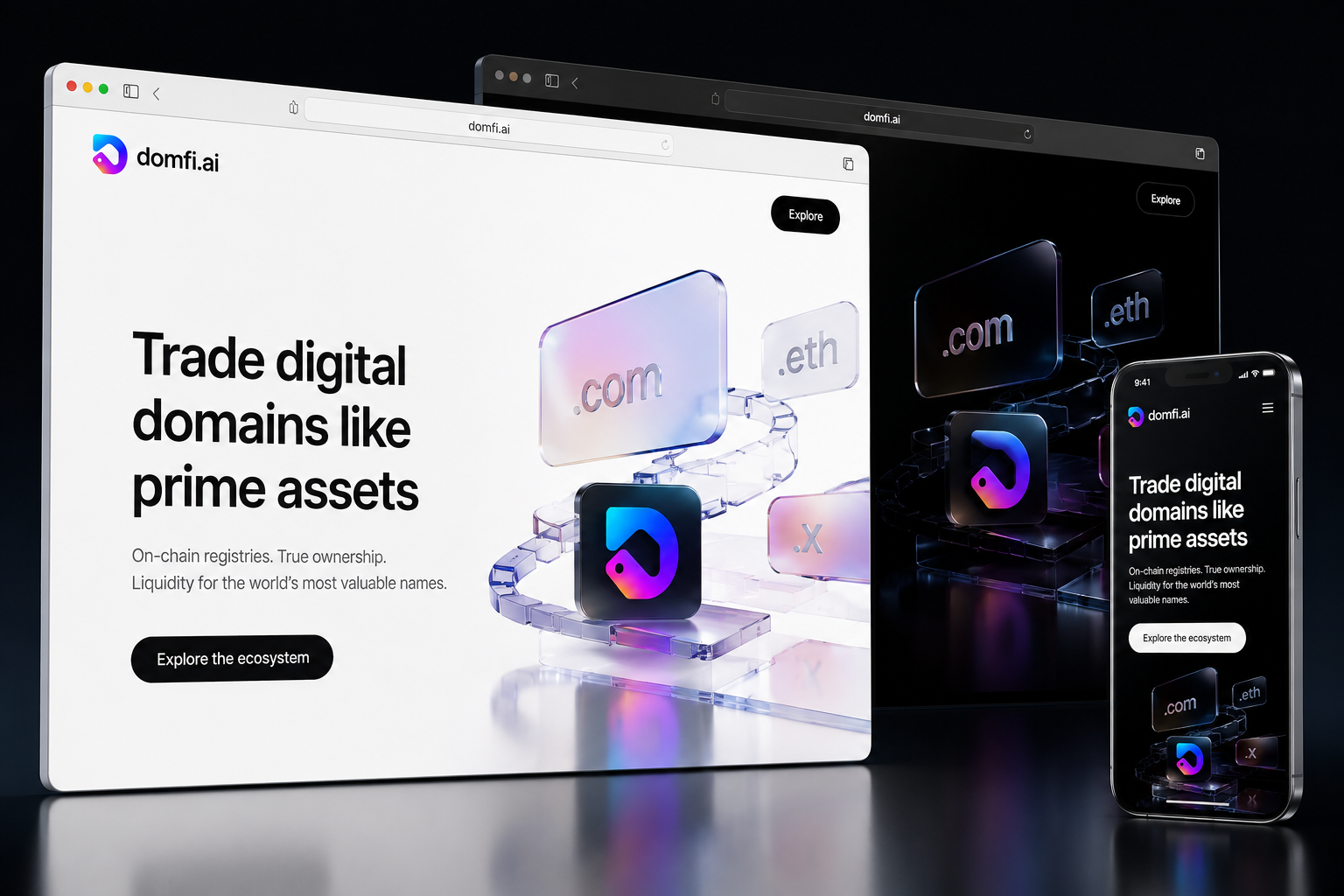 domfi.ai website concept preview enlarged