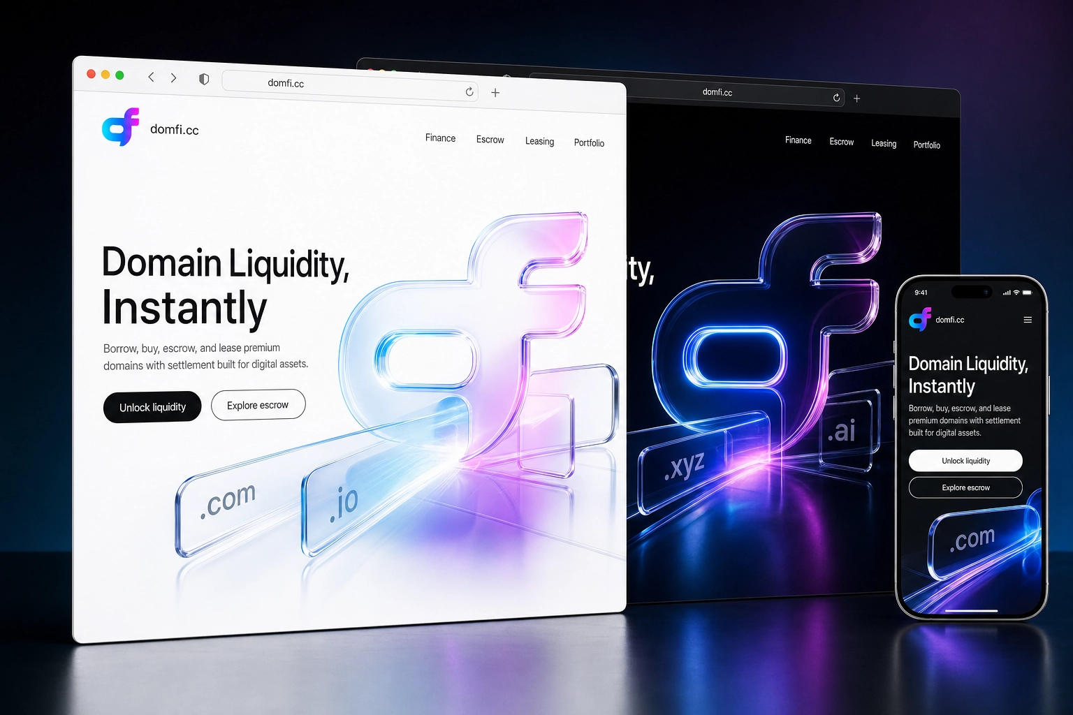 domfi.cc website concept preview