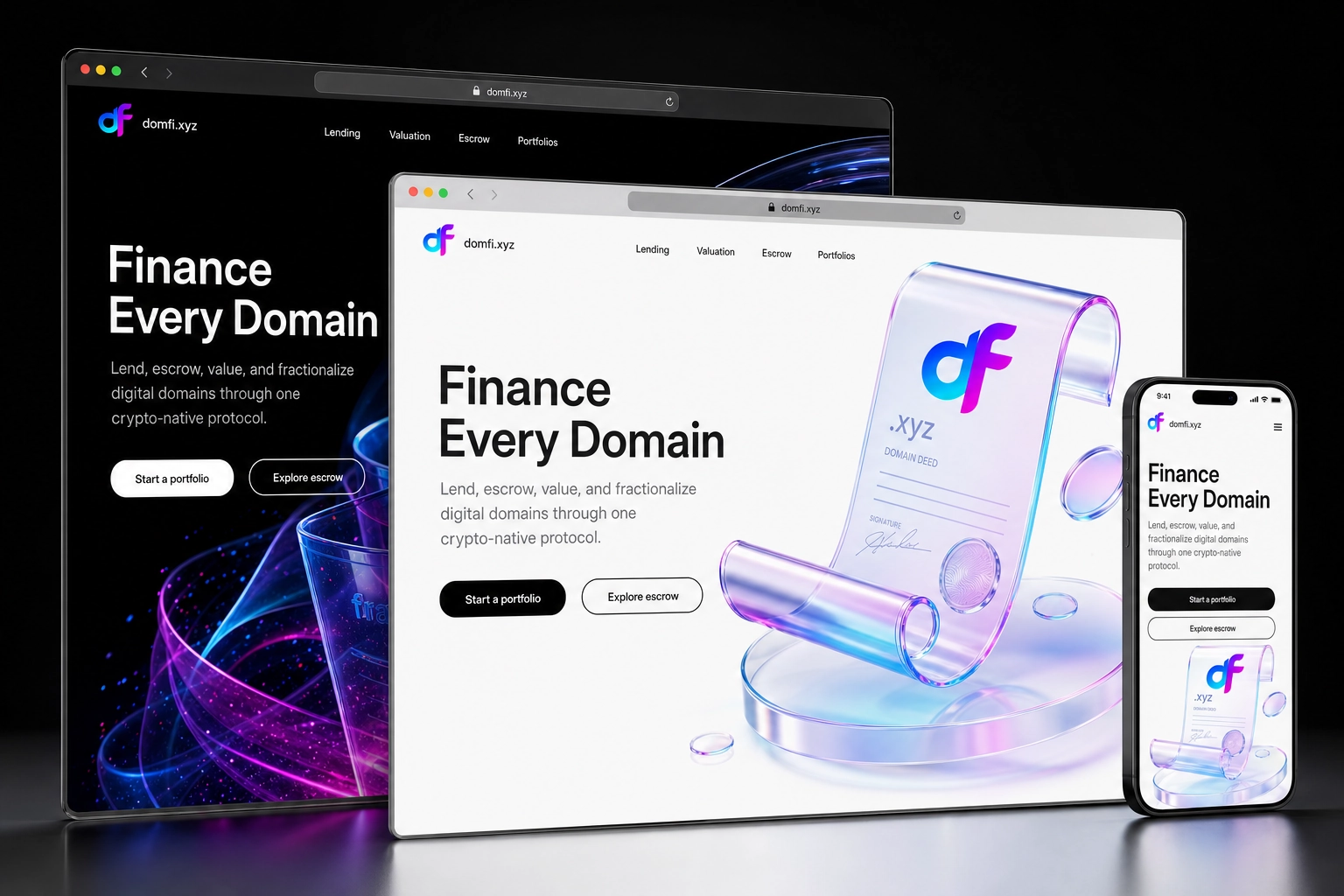 domfi.xyz website concept preview