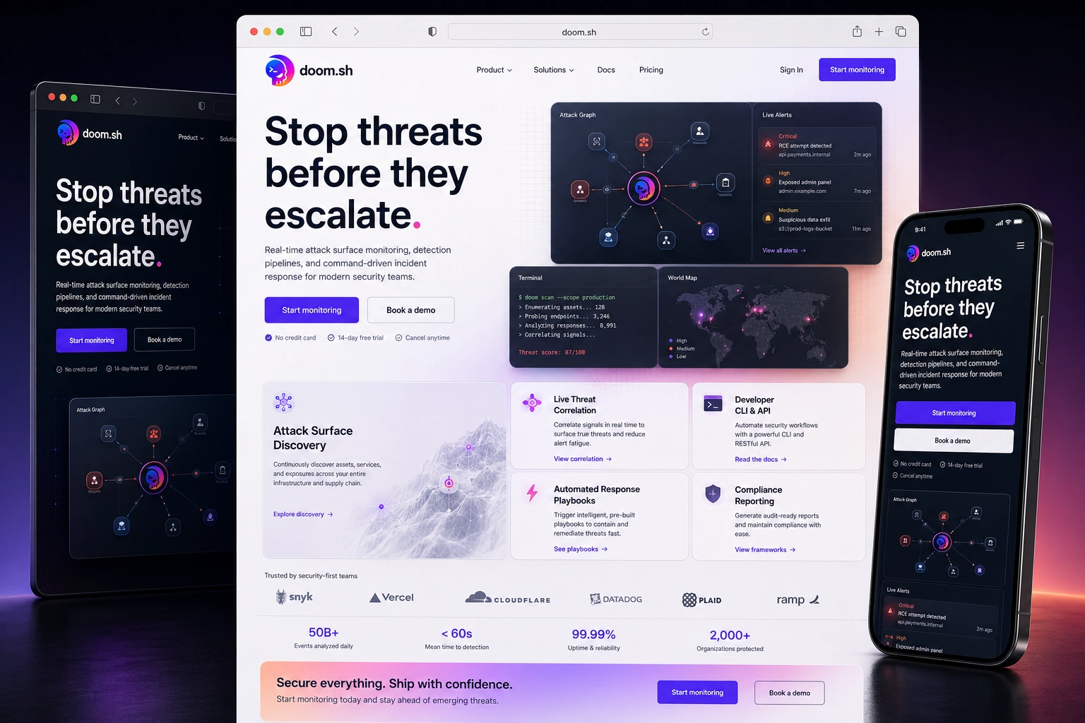 doom.sh website concept preview