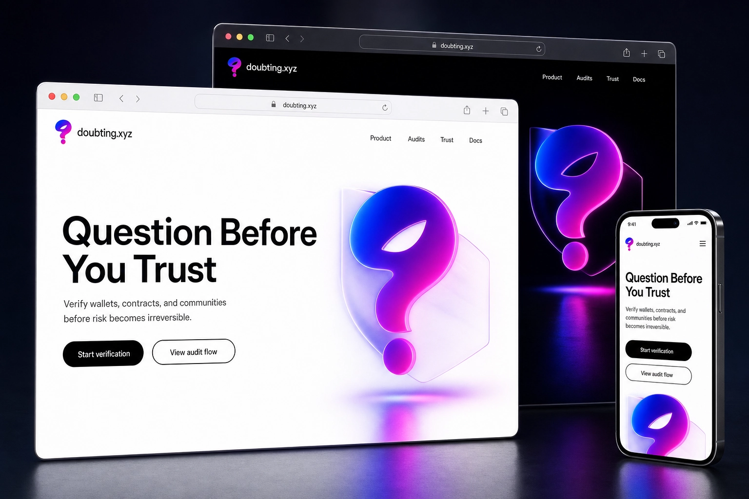 doubting.xyz website concept preview