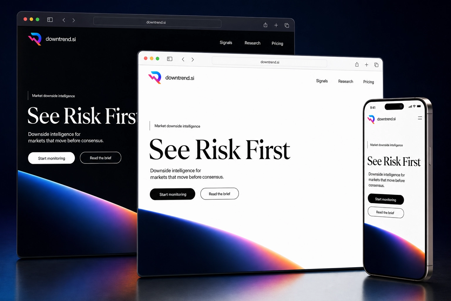 downtrend.si website concept preview