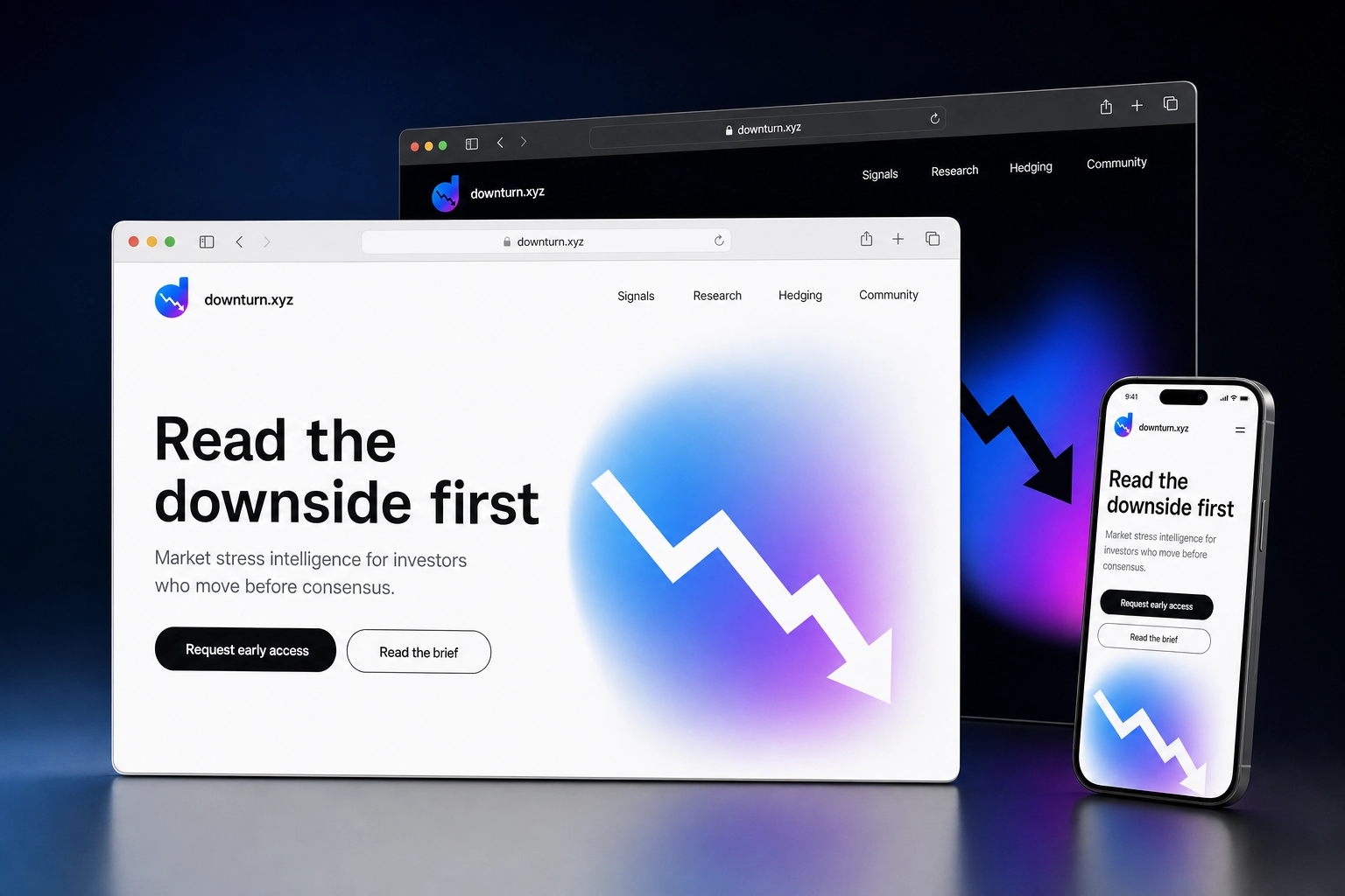 downturn.xyz website concept preview