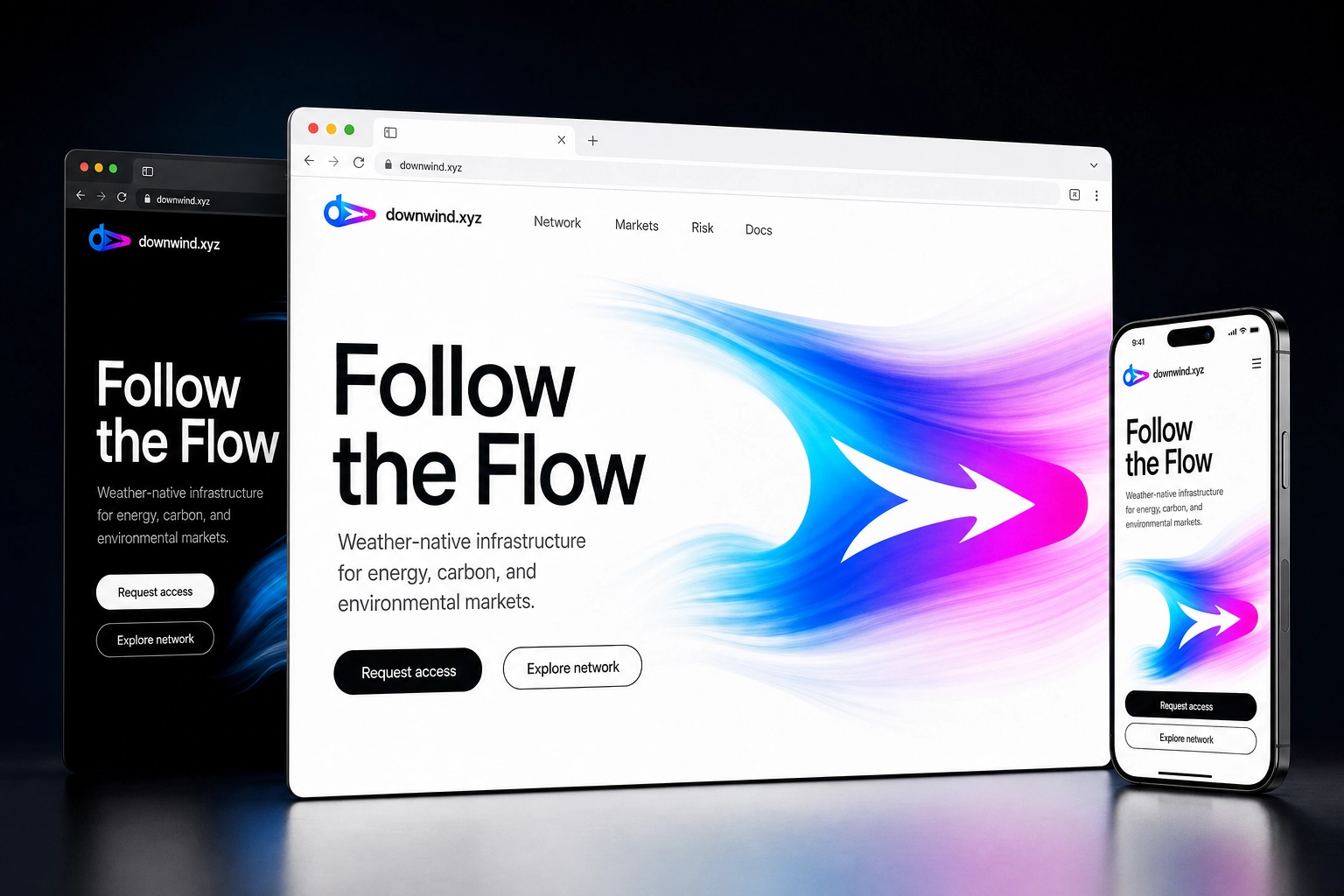 downwind.xyz website concept preview