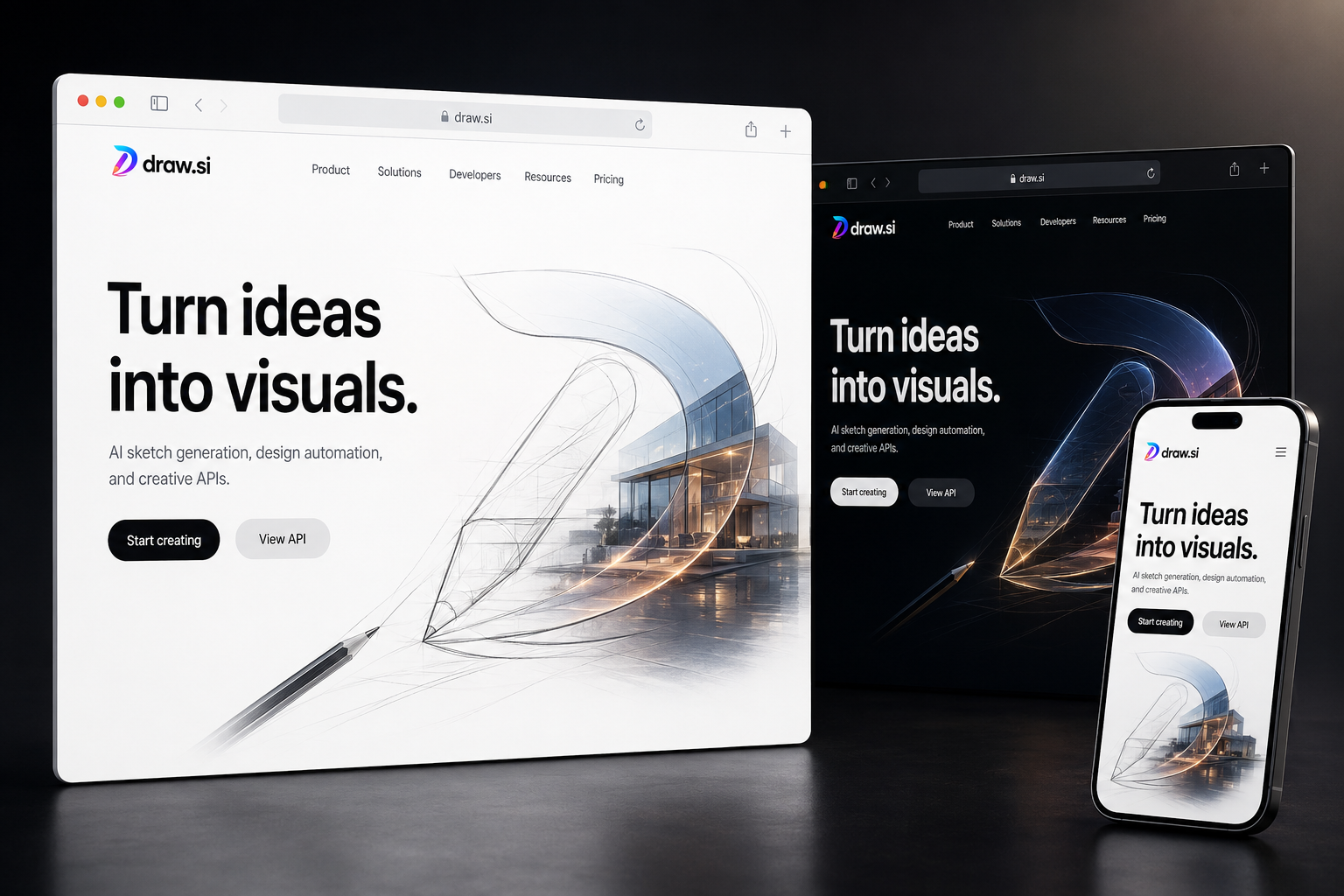 draw.si website concept preview