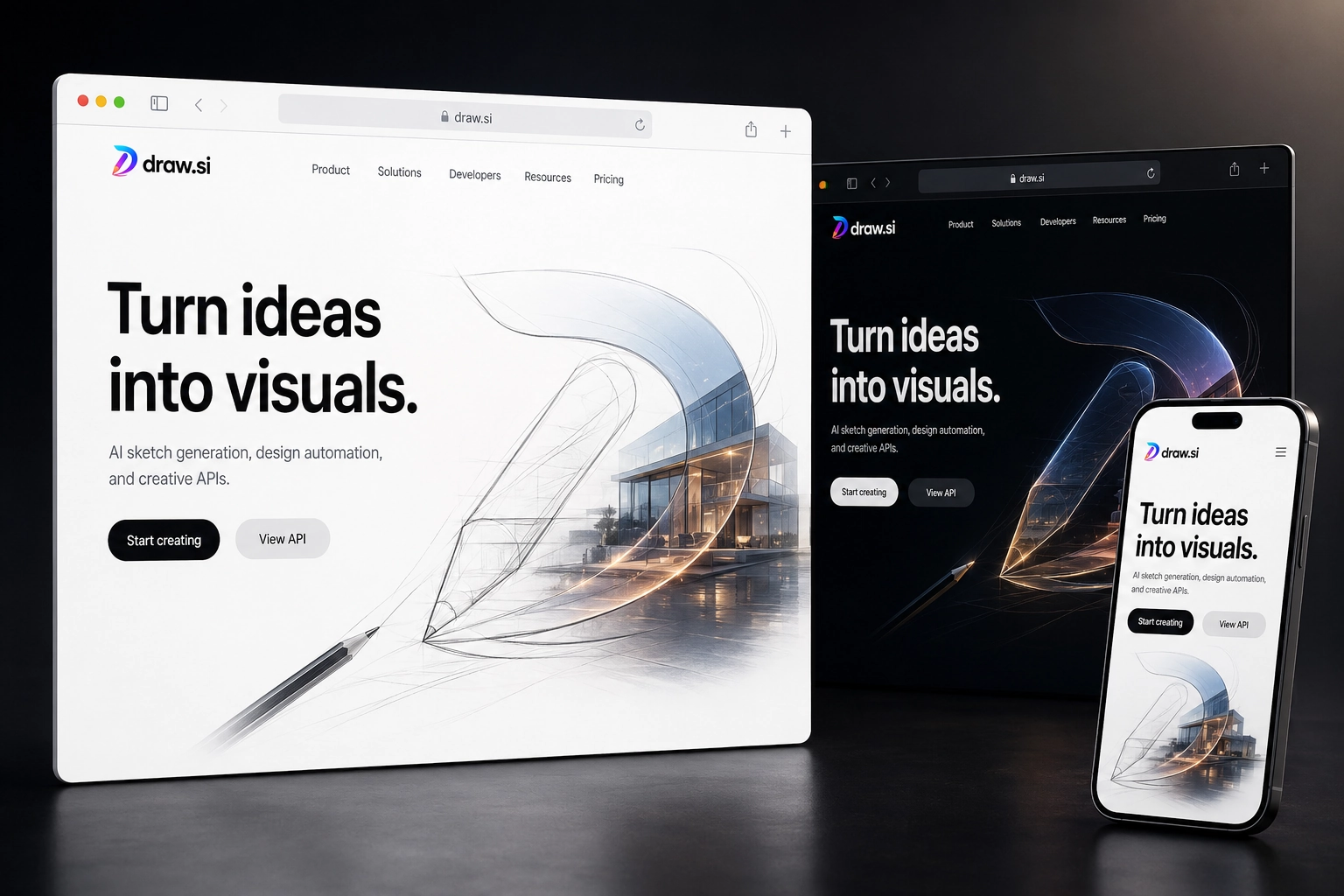 draw.si website concept preview