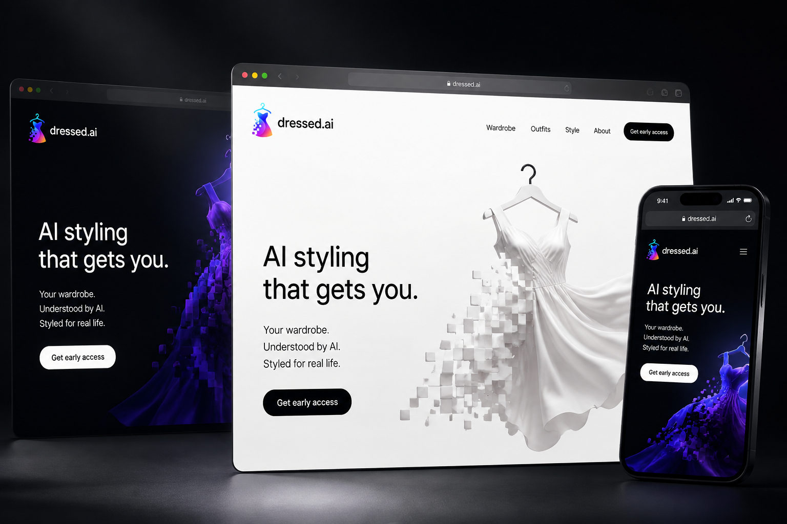 dressed.ai website concept preview