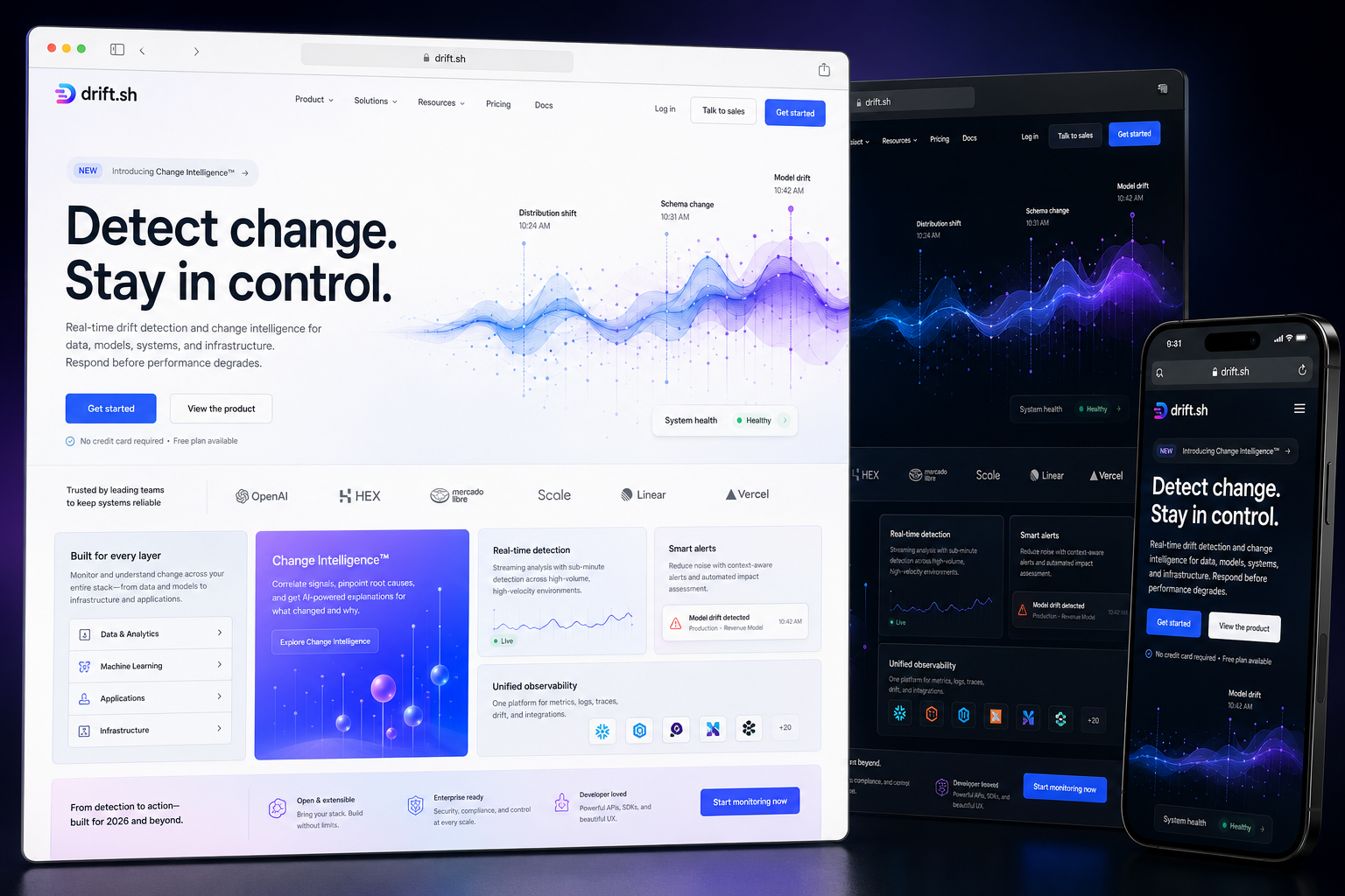 drift.sh website concept preview