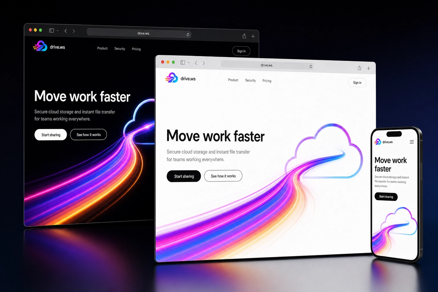 drive.ws website concept preview