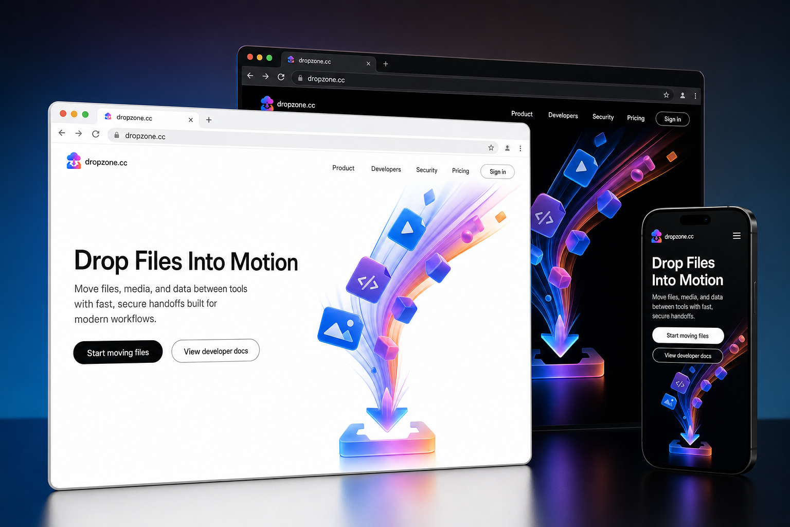 dropzone.cc website concept preview