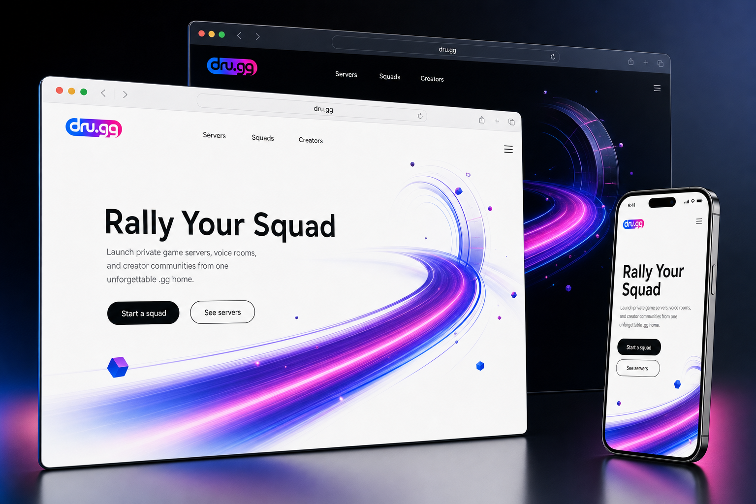 dru.gg website concept preview enlarged