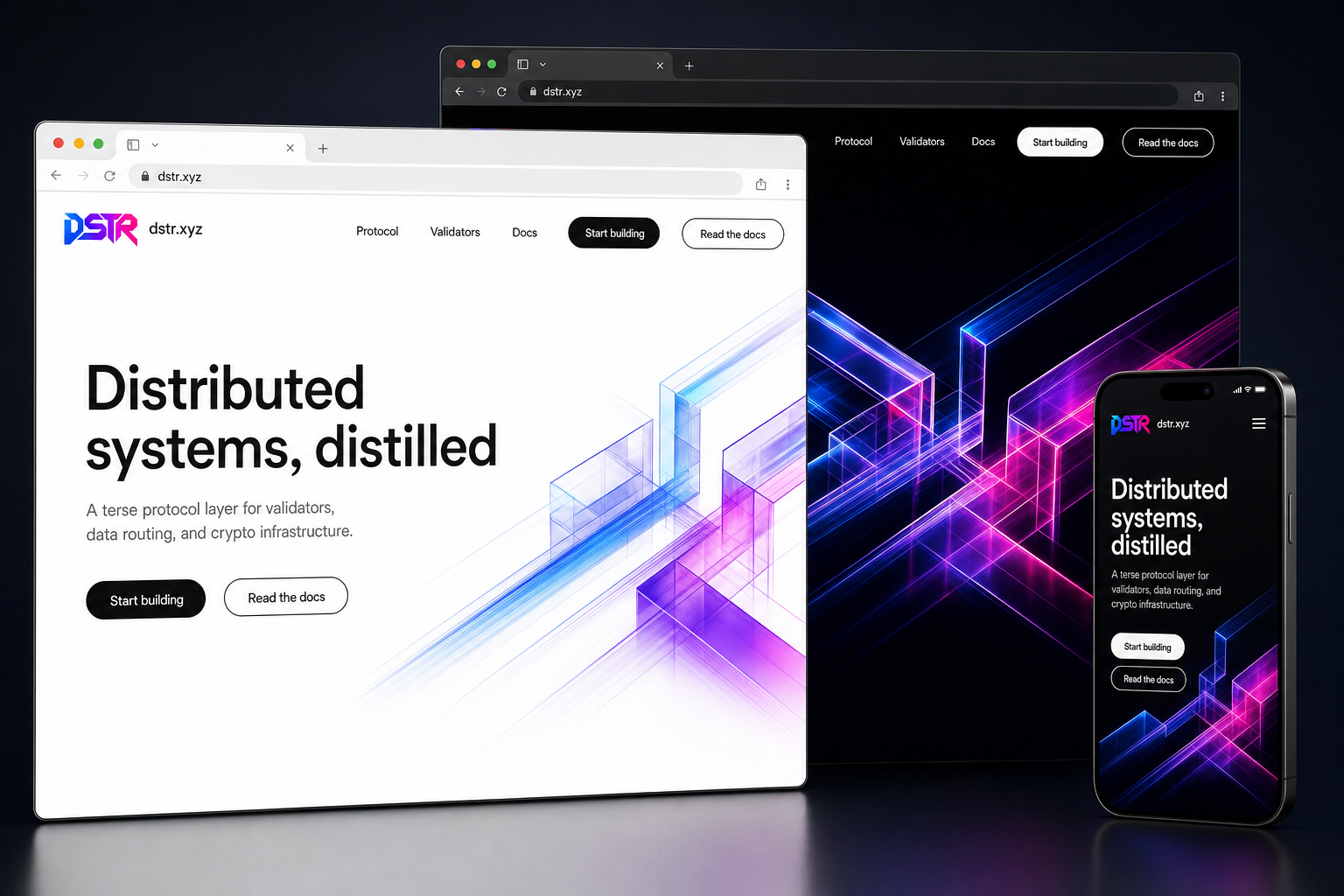 dstr.xyz website concept preview enlarged