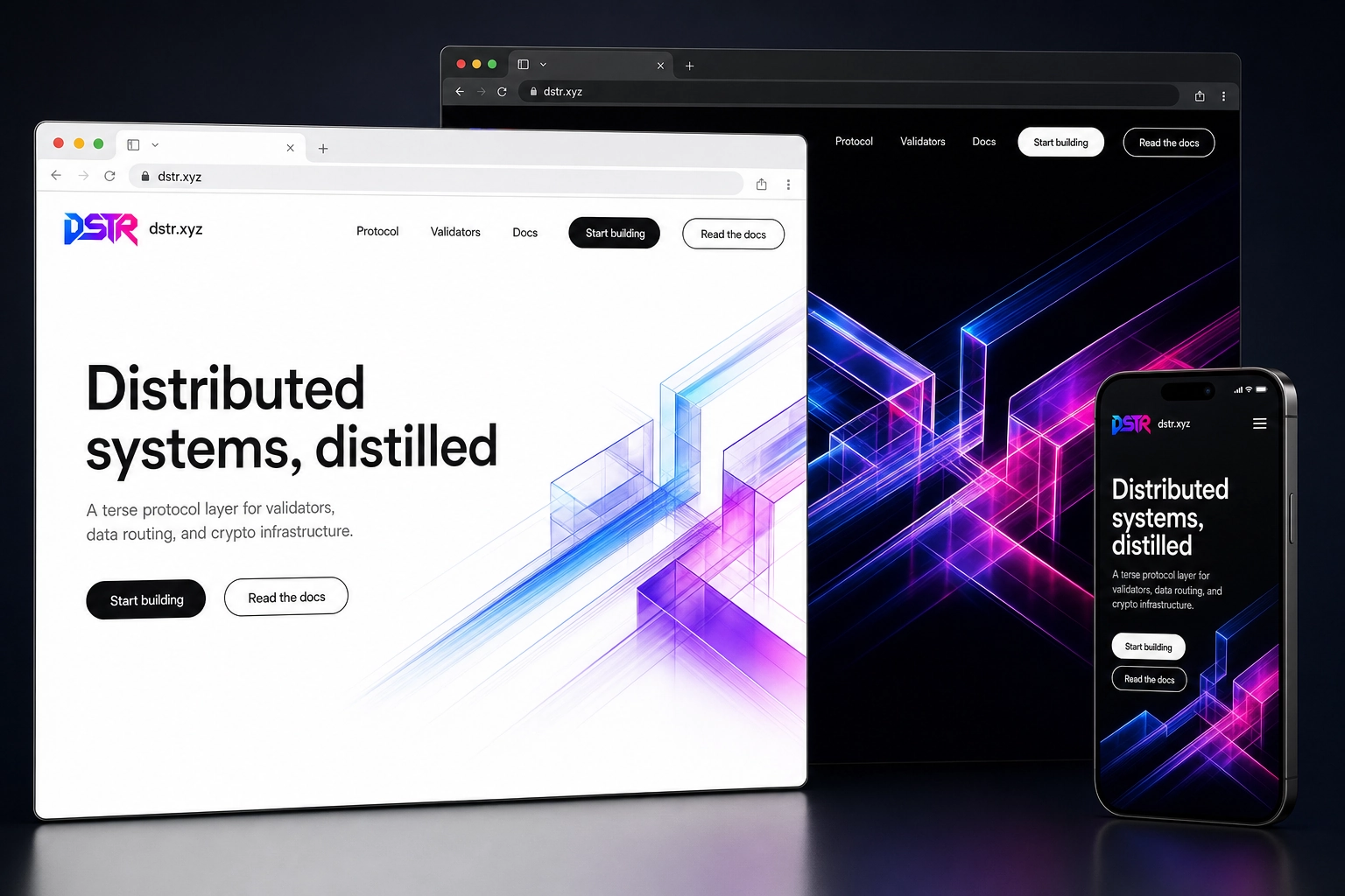 dstr.xyz website concept preview