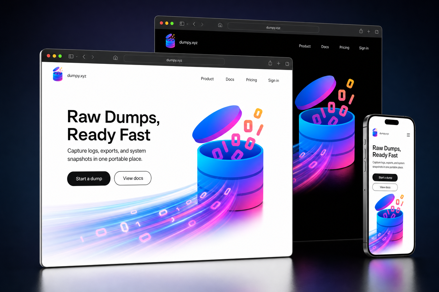dumpy.xyz website concept preview enlarged
