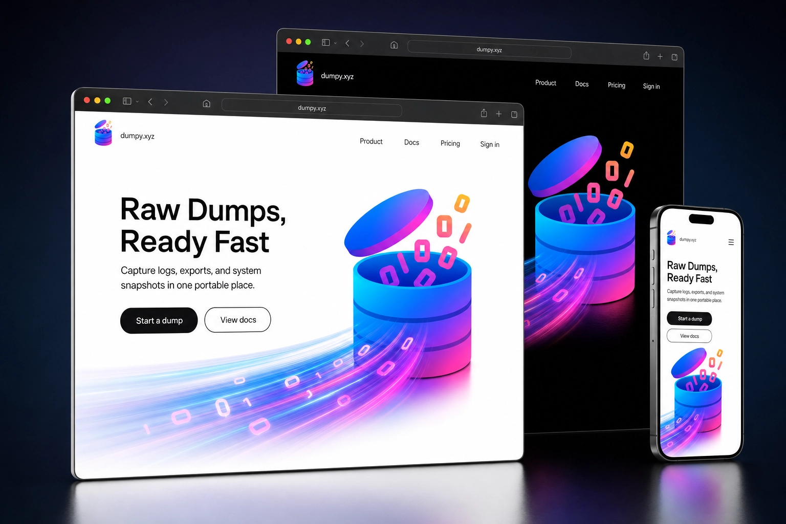 dumpy.xyz website concept preview