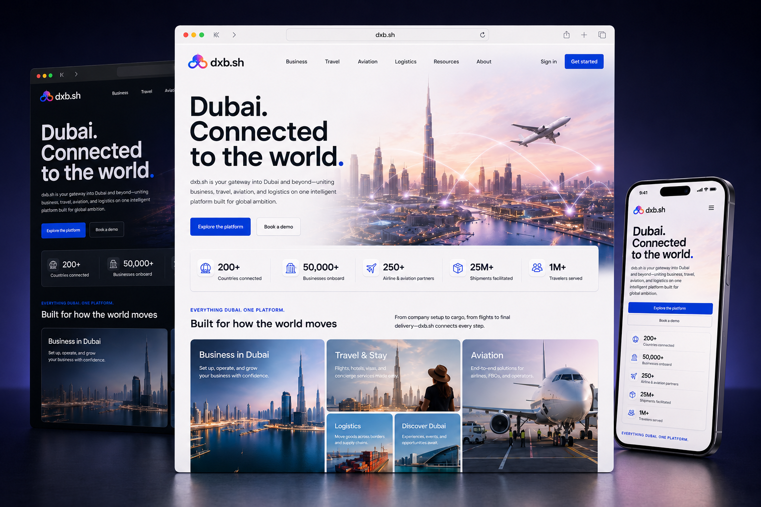 dxb.sh website concept preview