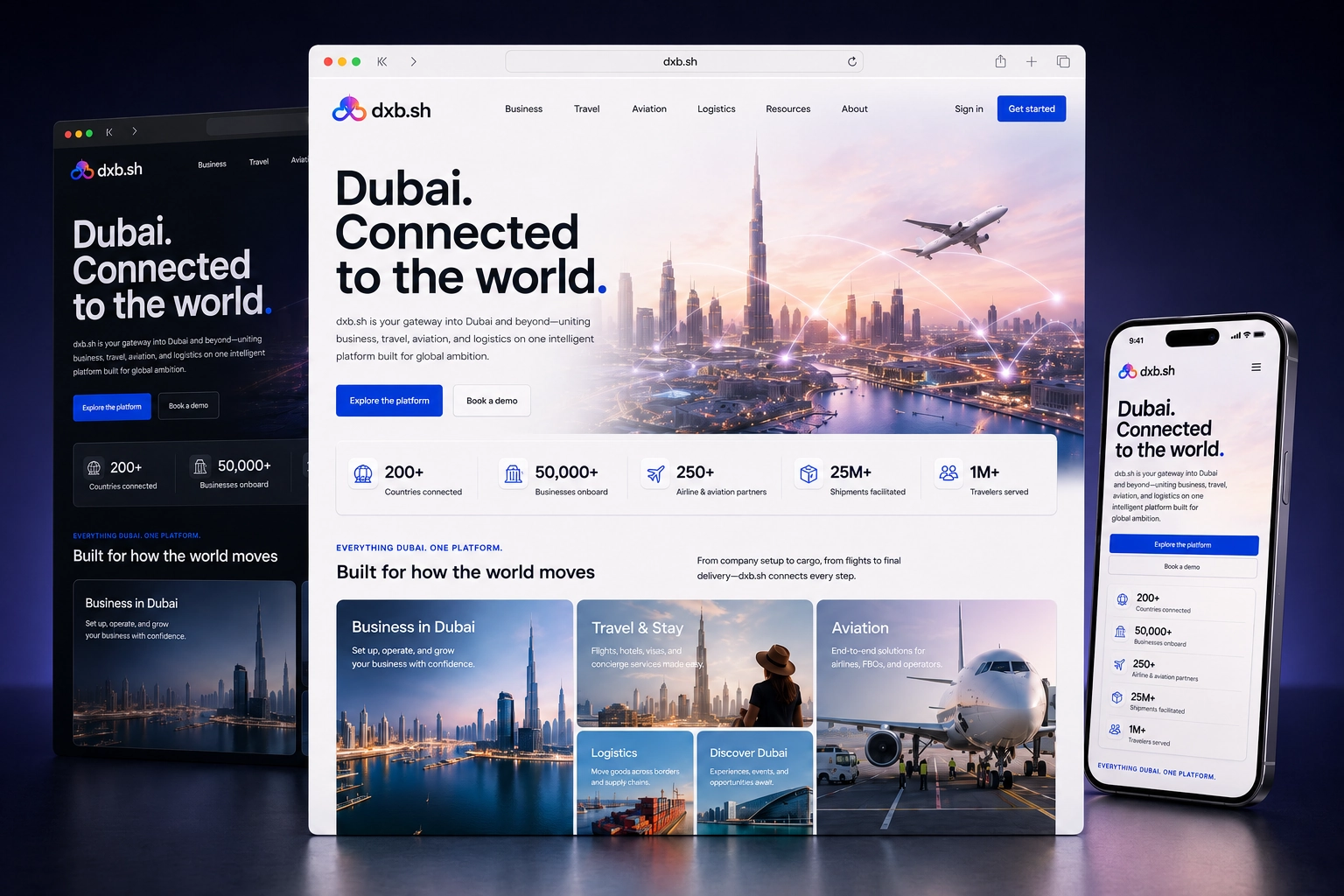 dxb.sh website concept preview