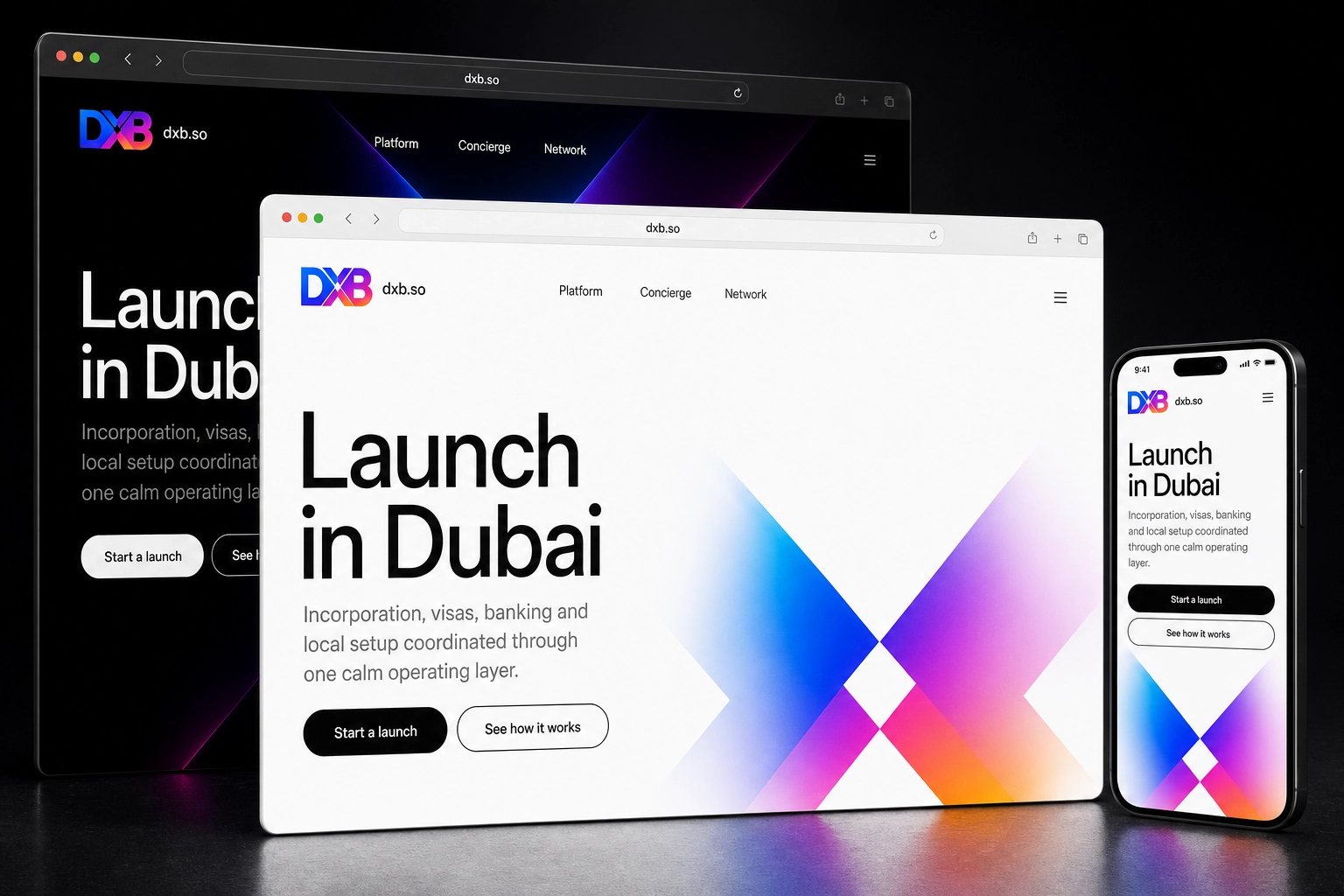 dxb.so website concept preview