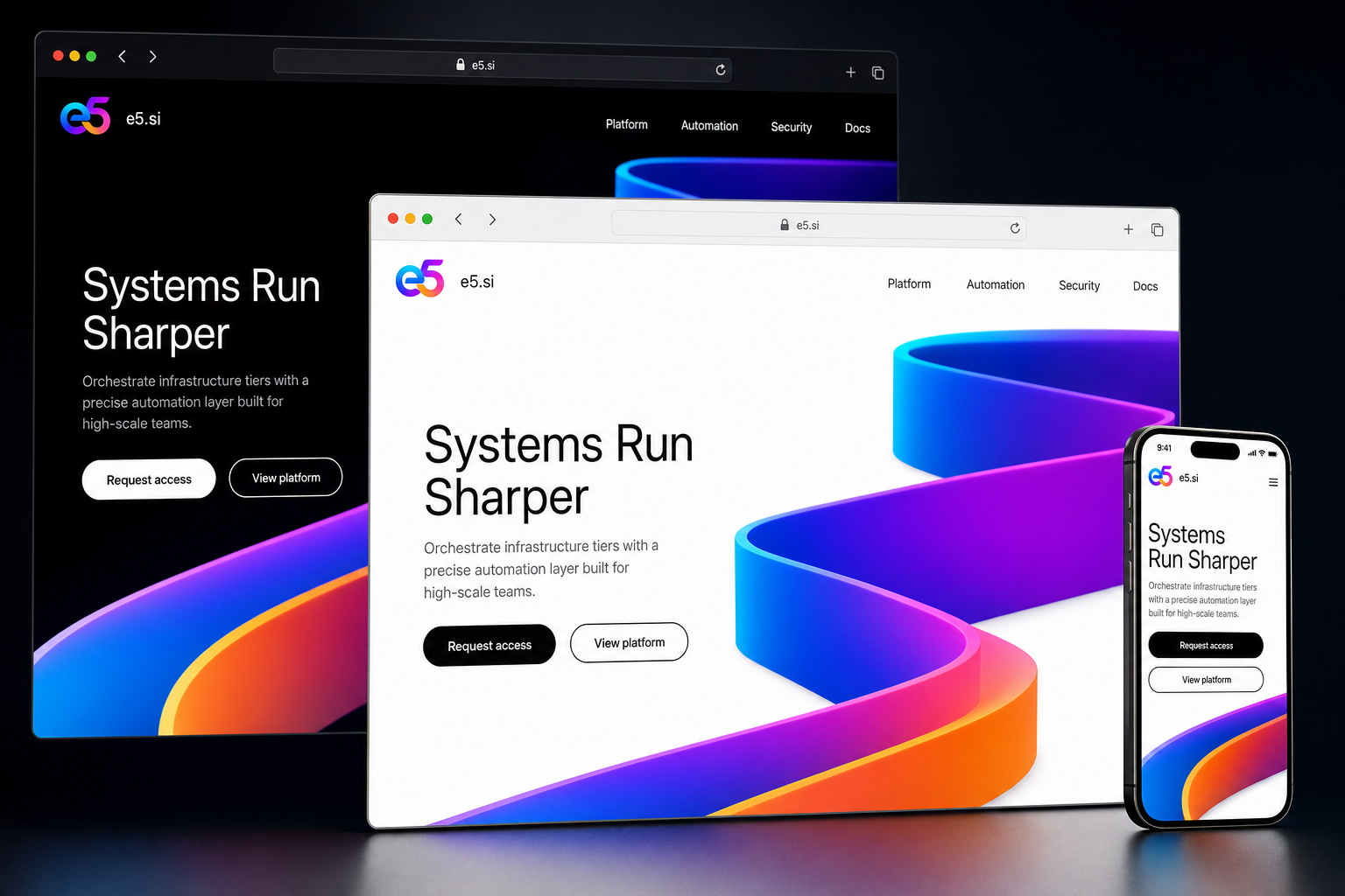 e5.si website concept preview