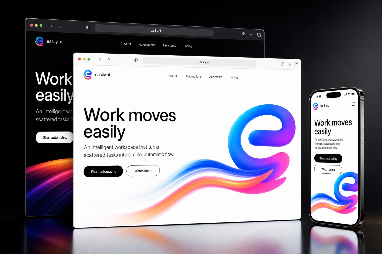 easily.si website concept preview