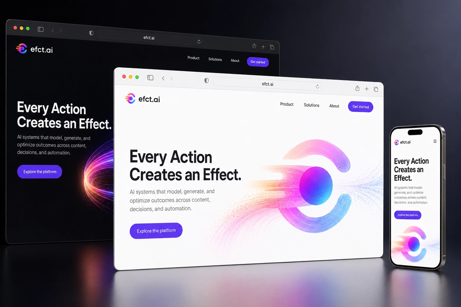 efct.ai website concept preview