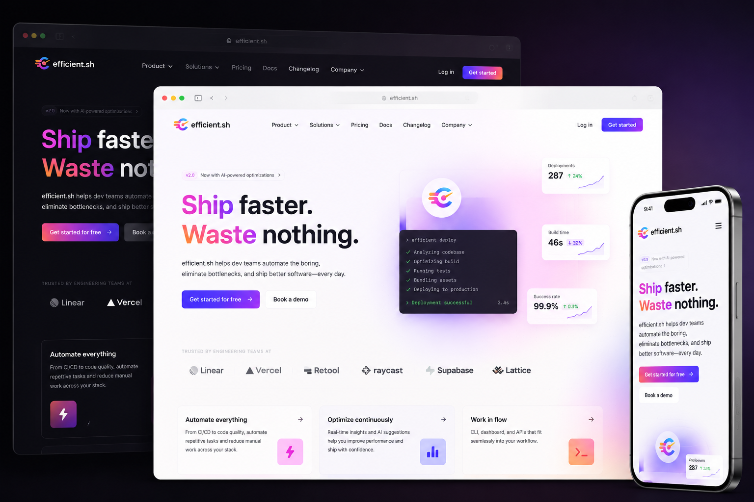 efficient.sh website concept preview