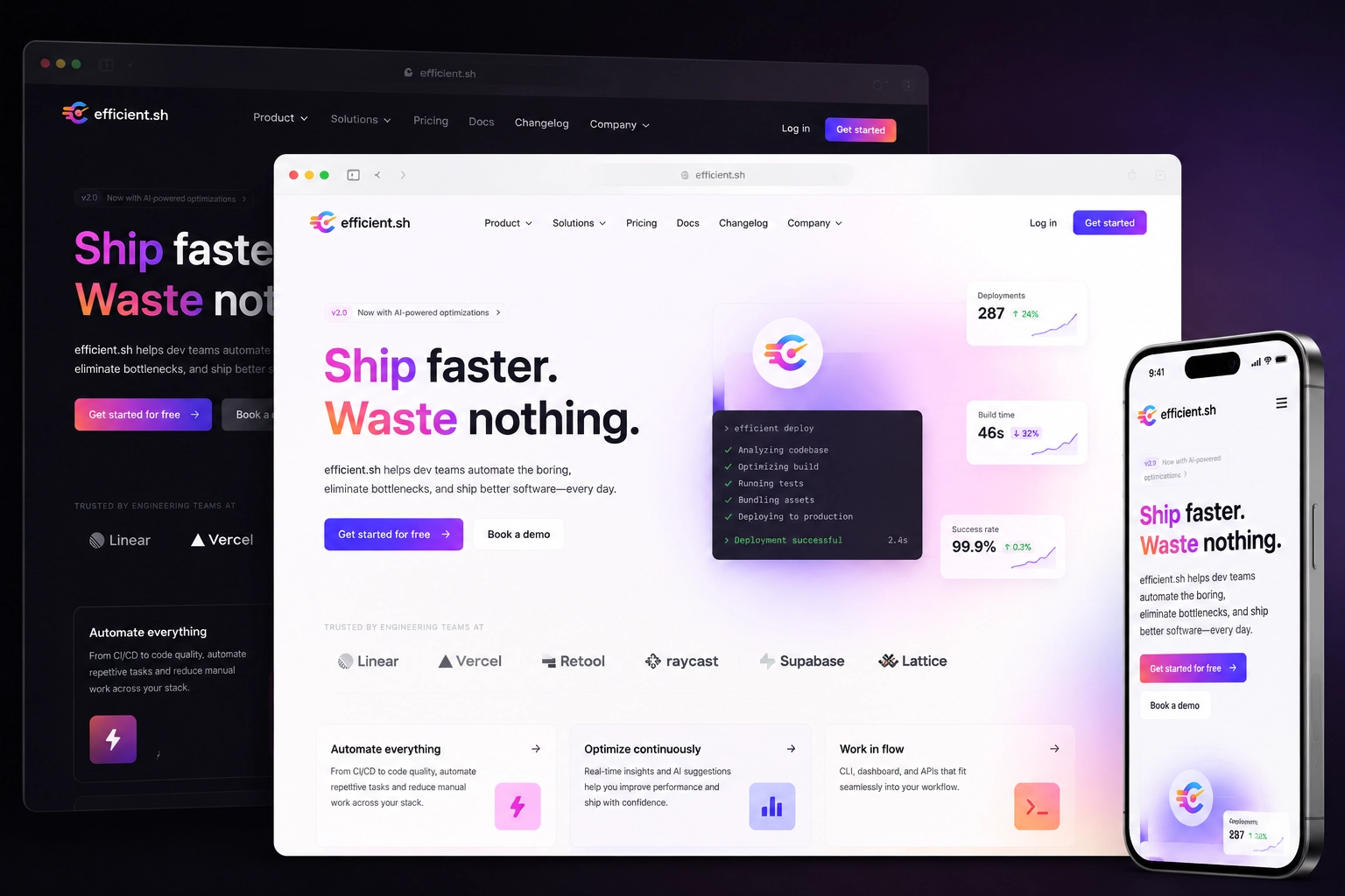 efficient.sh website concept preview
