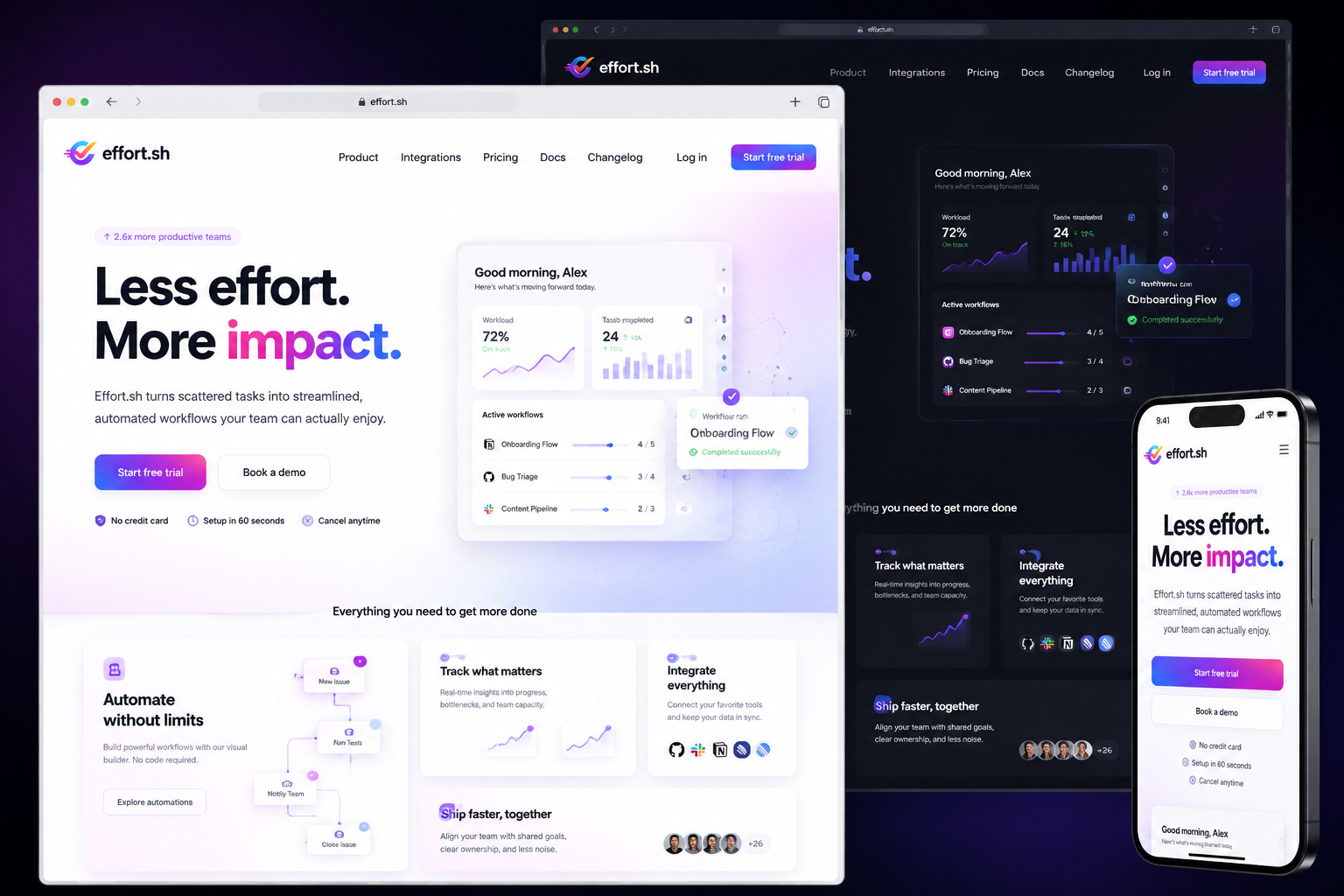 effort.sh website concept preview