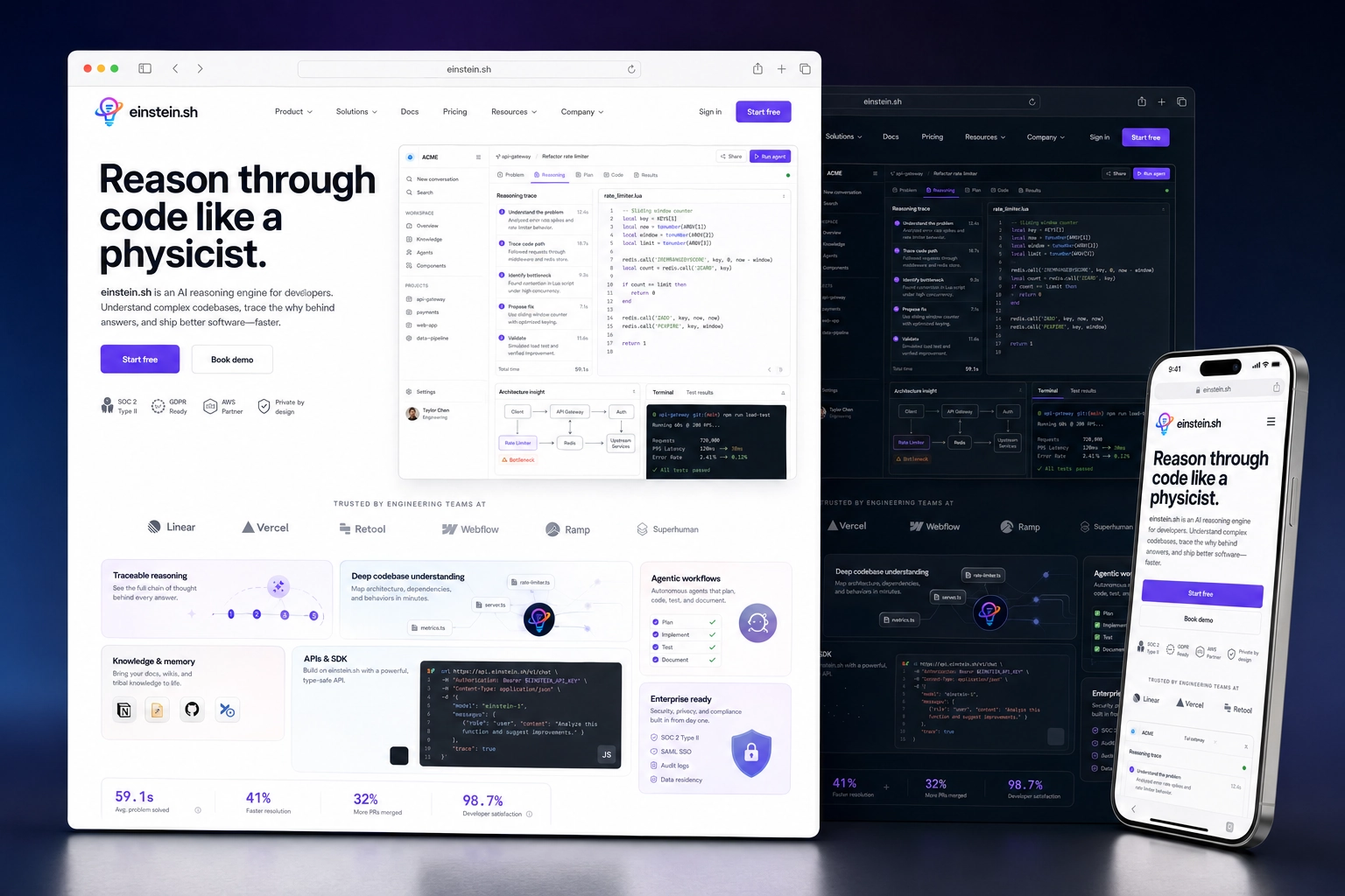 einstein.sh website concept preview