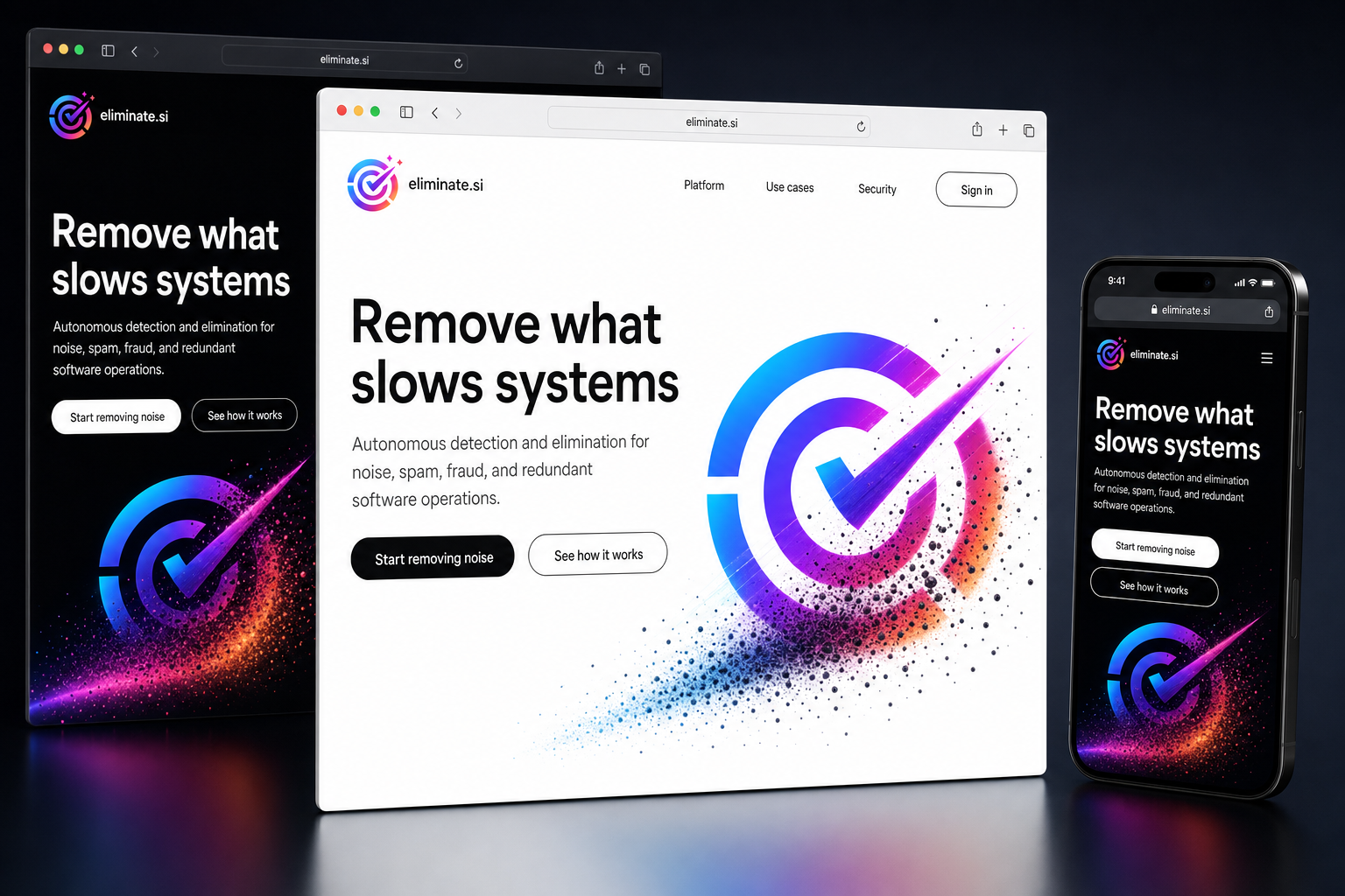 eliminate.si website concept preview