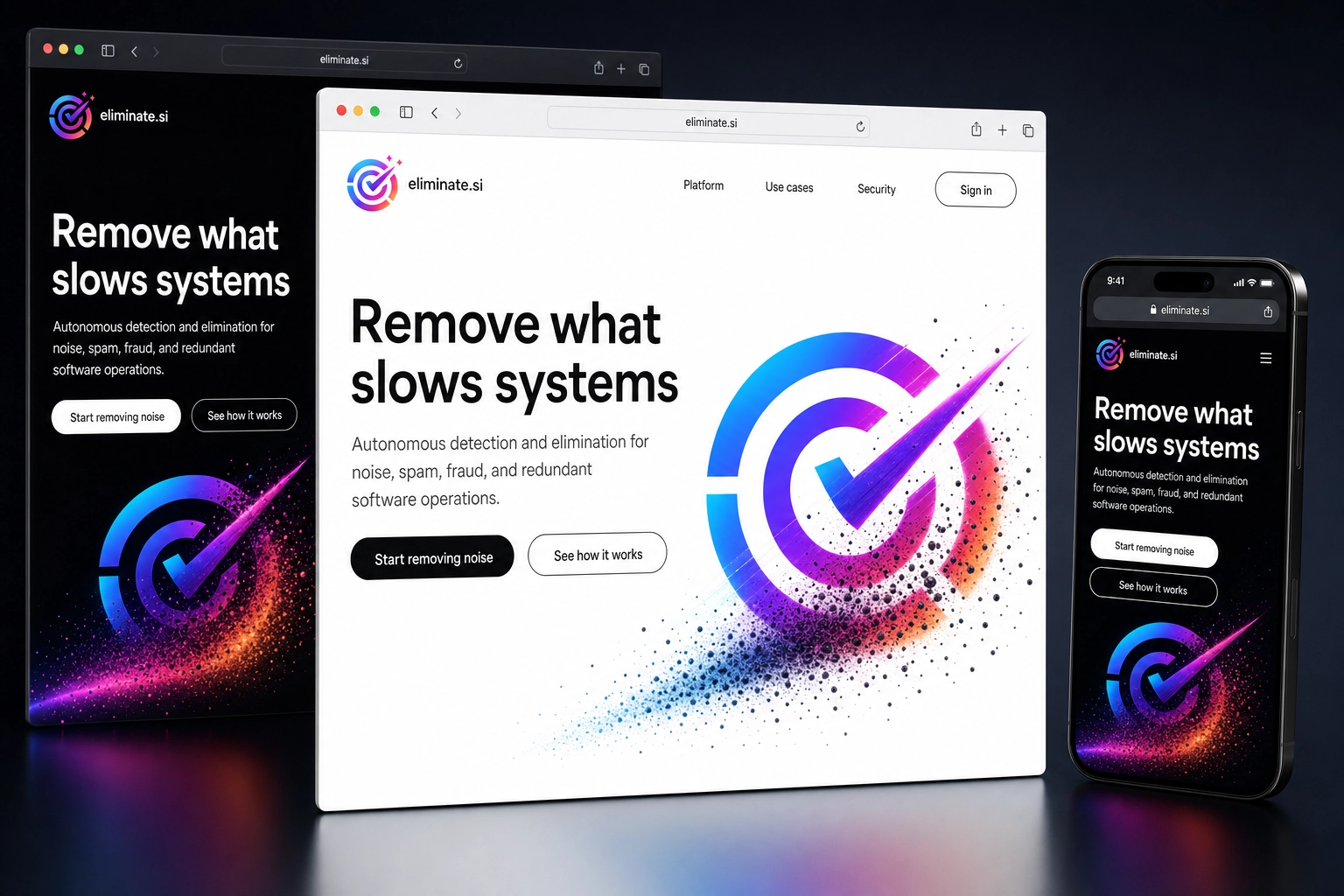 eliminate.si website concept preview