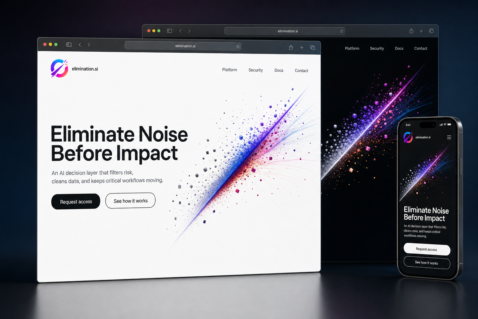 elimination.si website concept preview