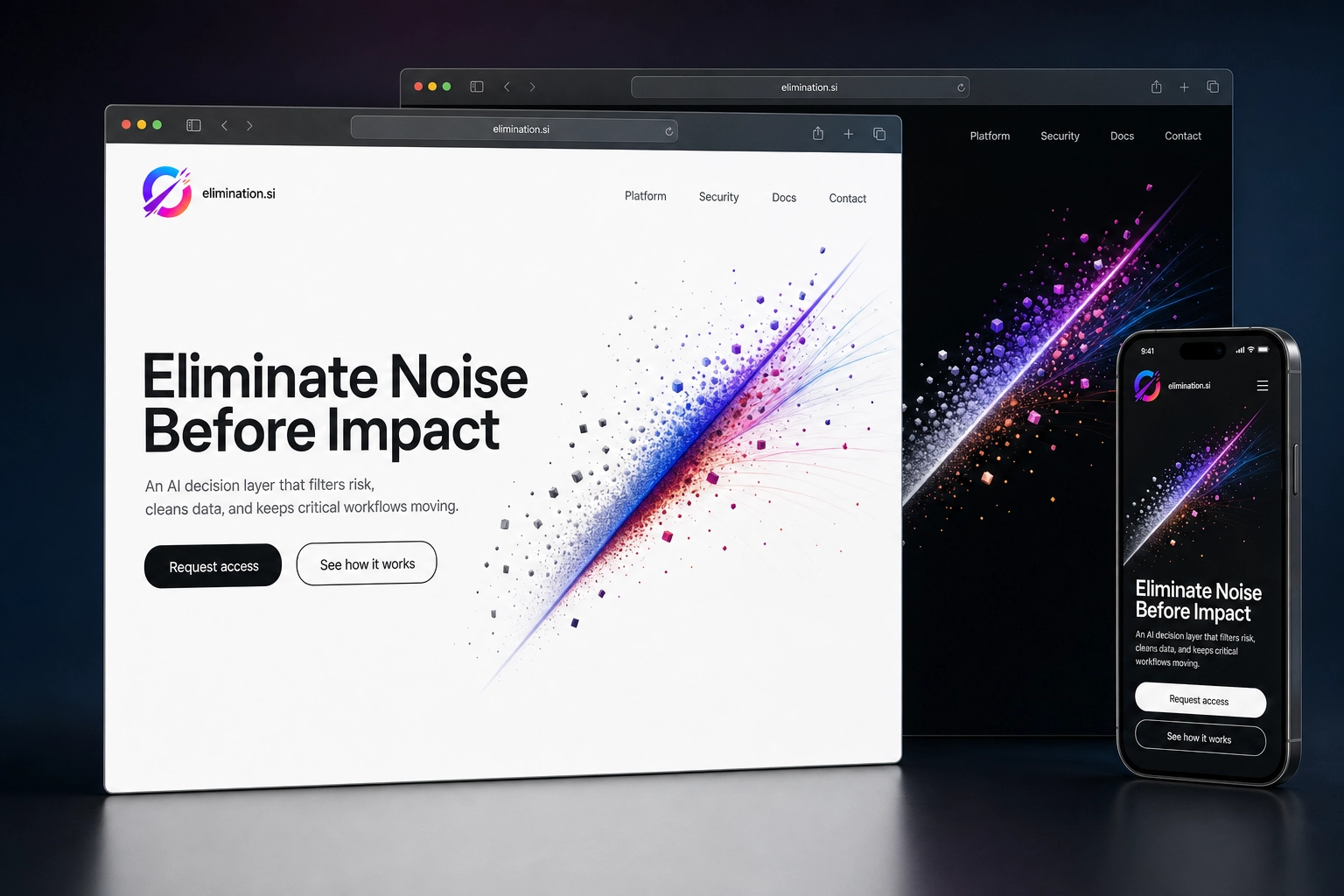 elimination.si website concept preview