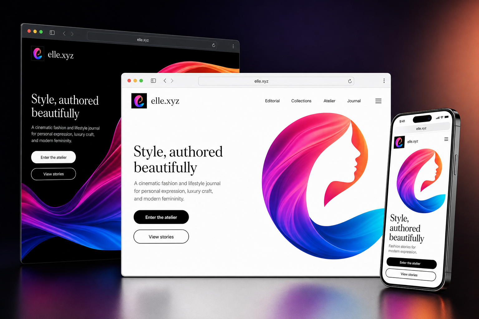 elle.xyz website concept preview