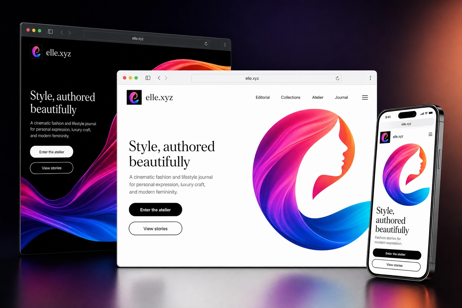 elle.xyz website concept preview