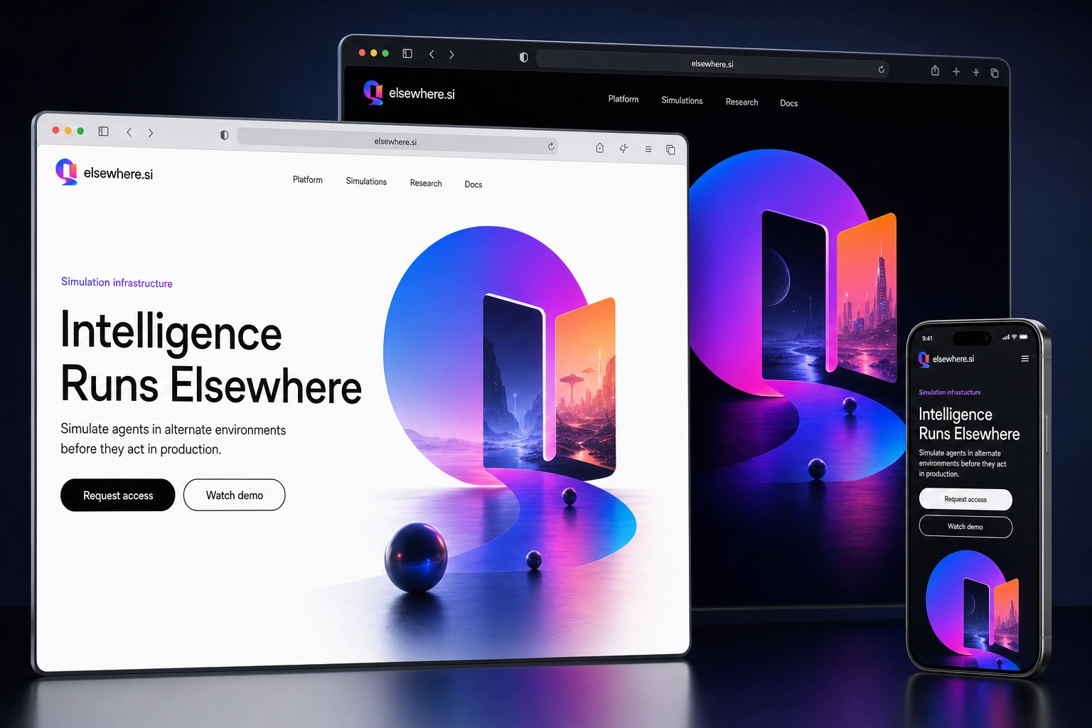 elsewhere.si website concept preview