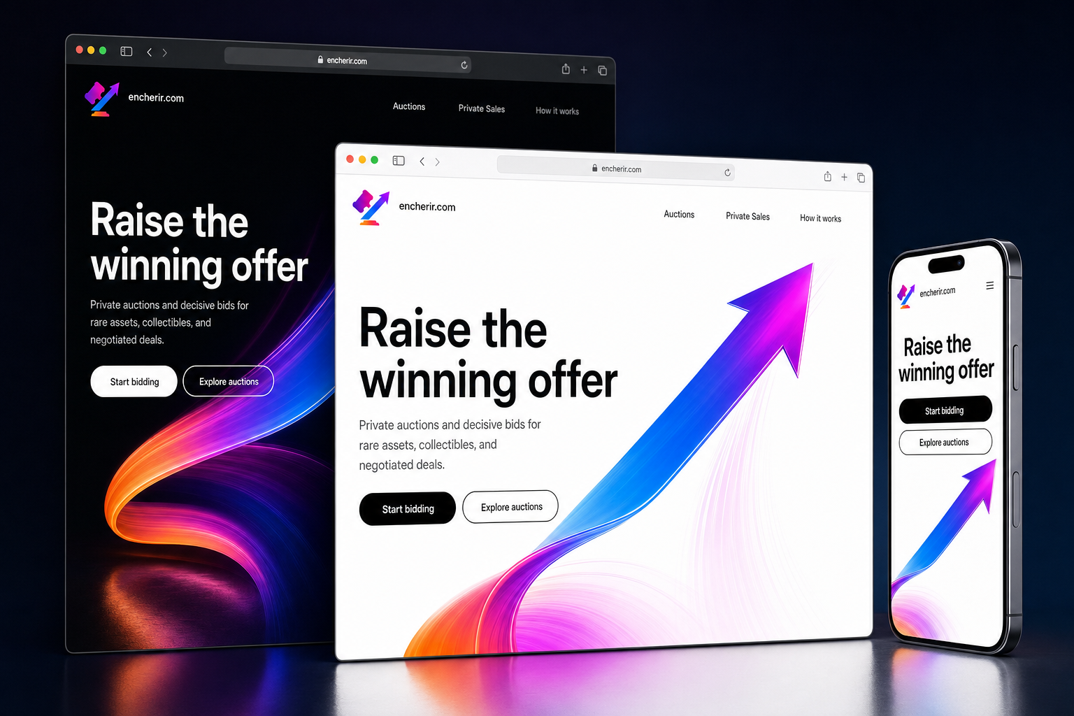 encherir.com website concept preview enlarged