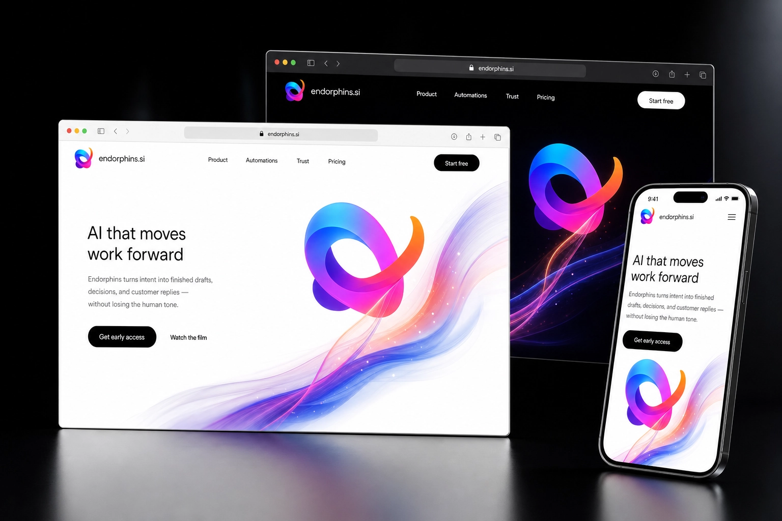 endorphins.si website concept preview