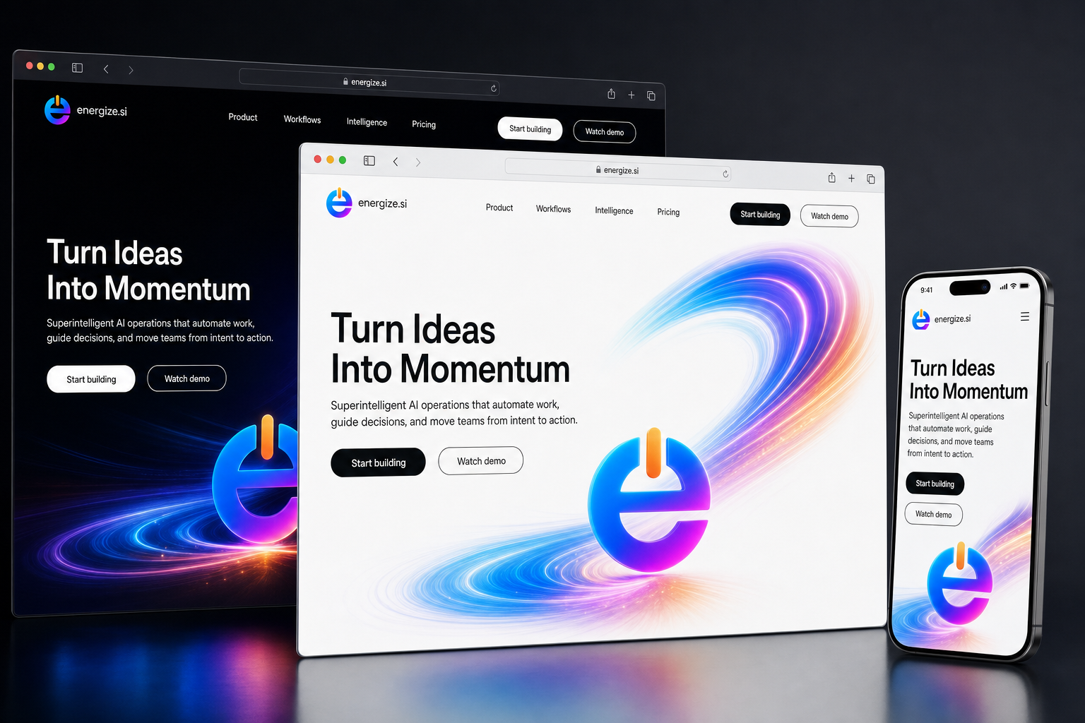 energize.si website concept preview enlarged