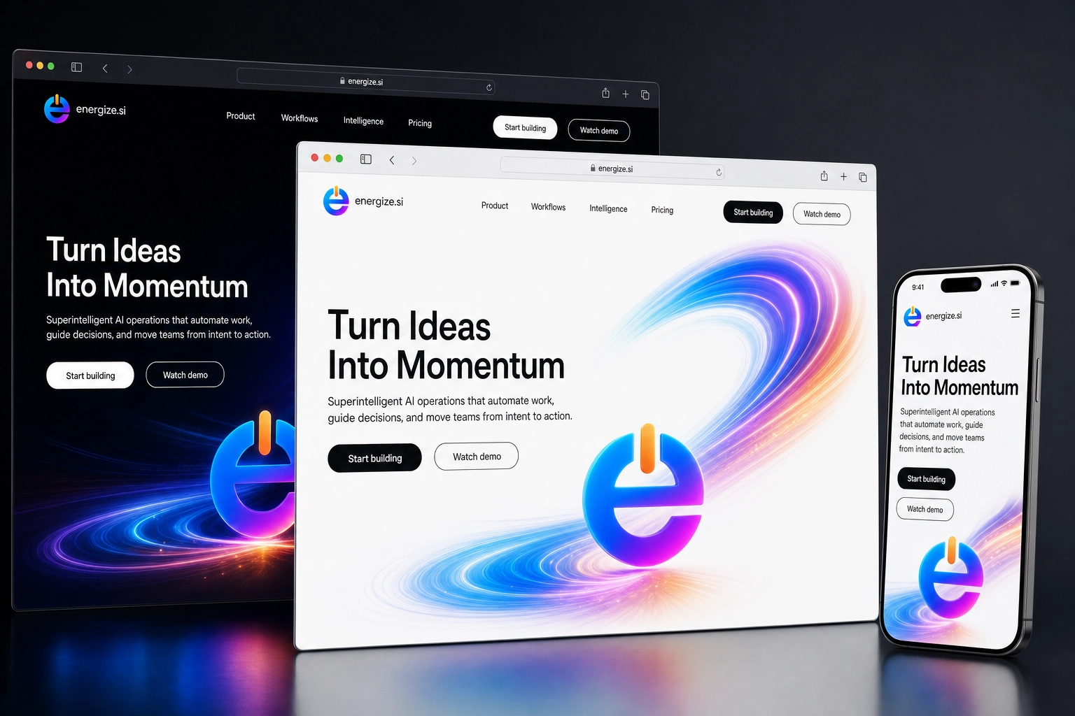 energize.si website concept preview