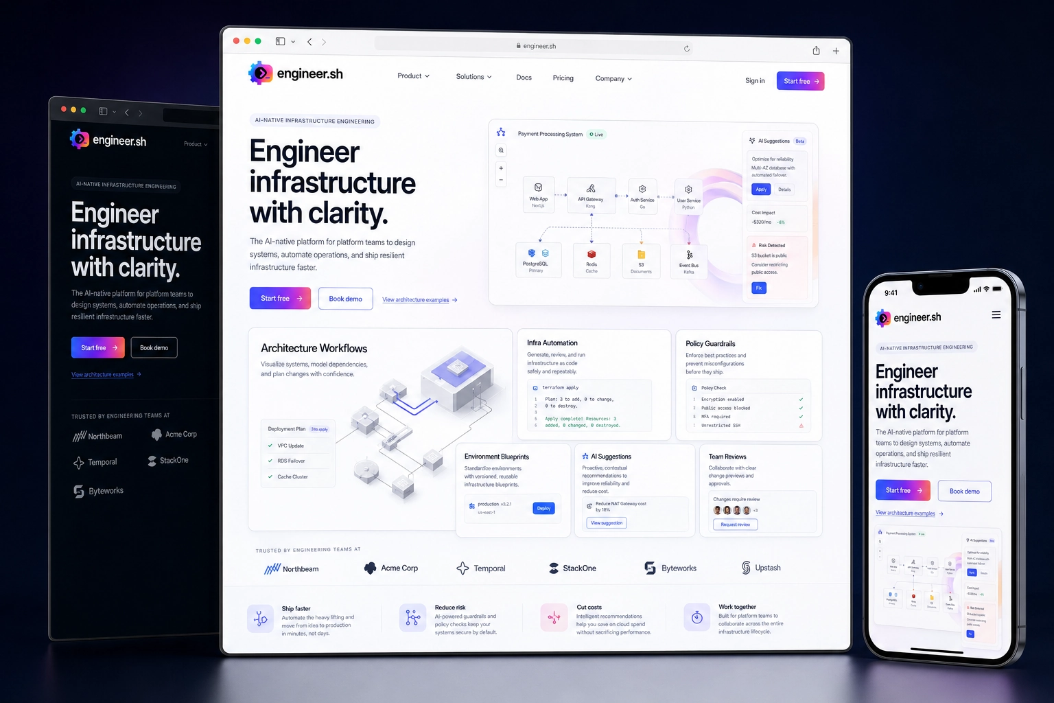 engineer.sh website concept preview