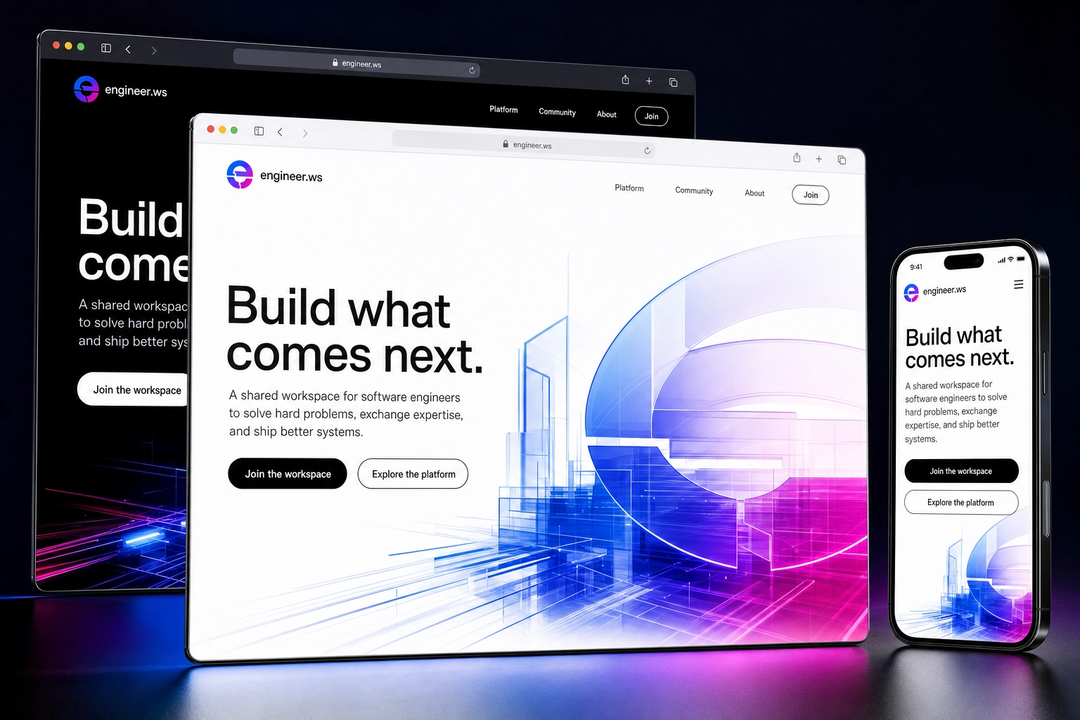 engineer.ws website concept preview