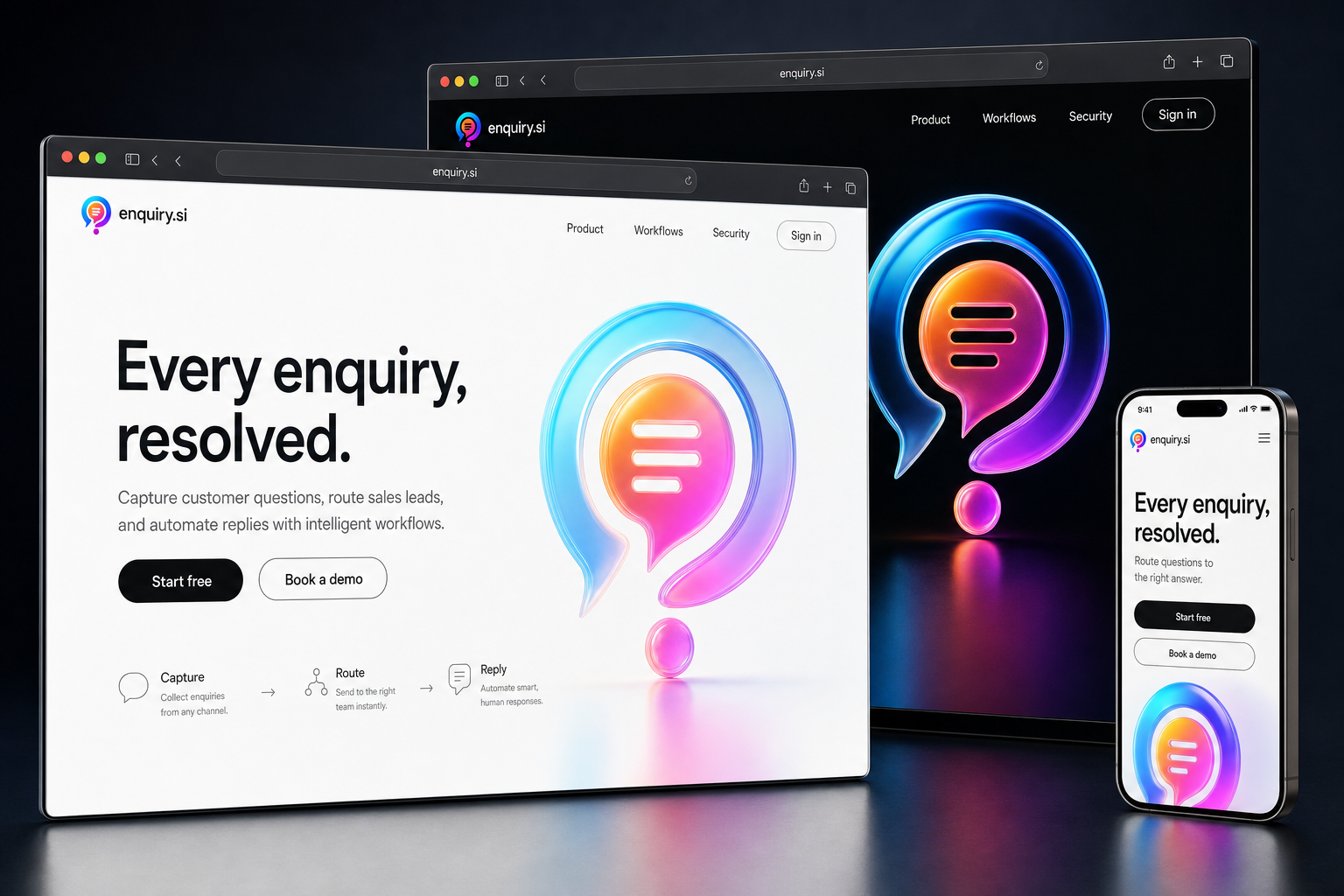 enquiry.si website concept preview