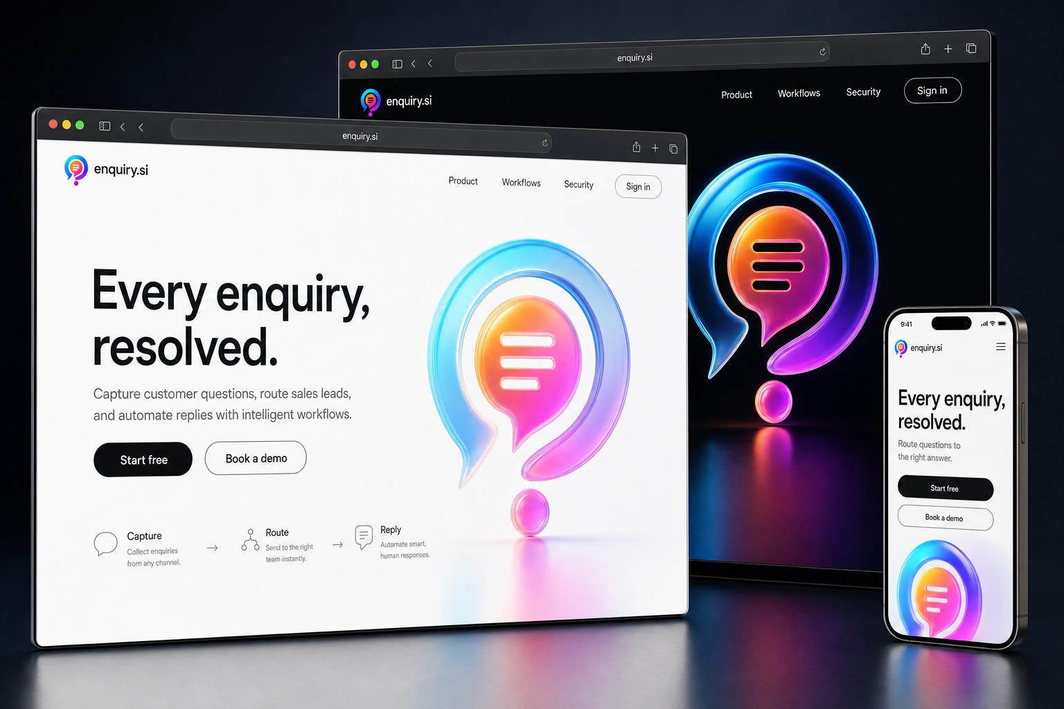 enquiry.si website concept preview