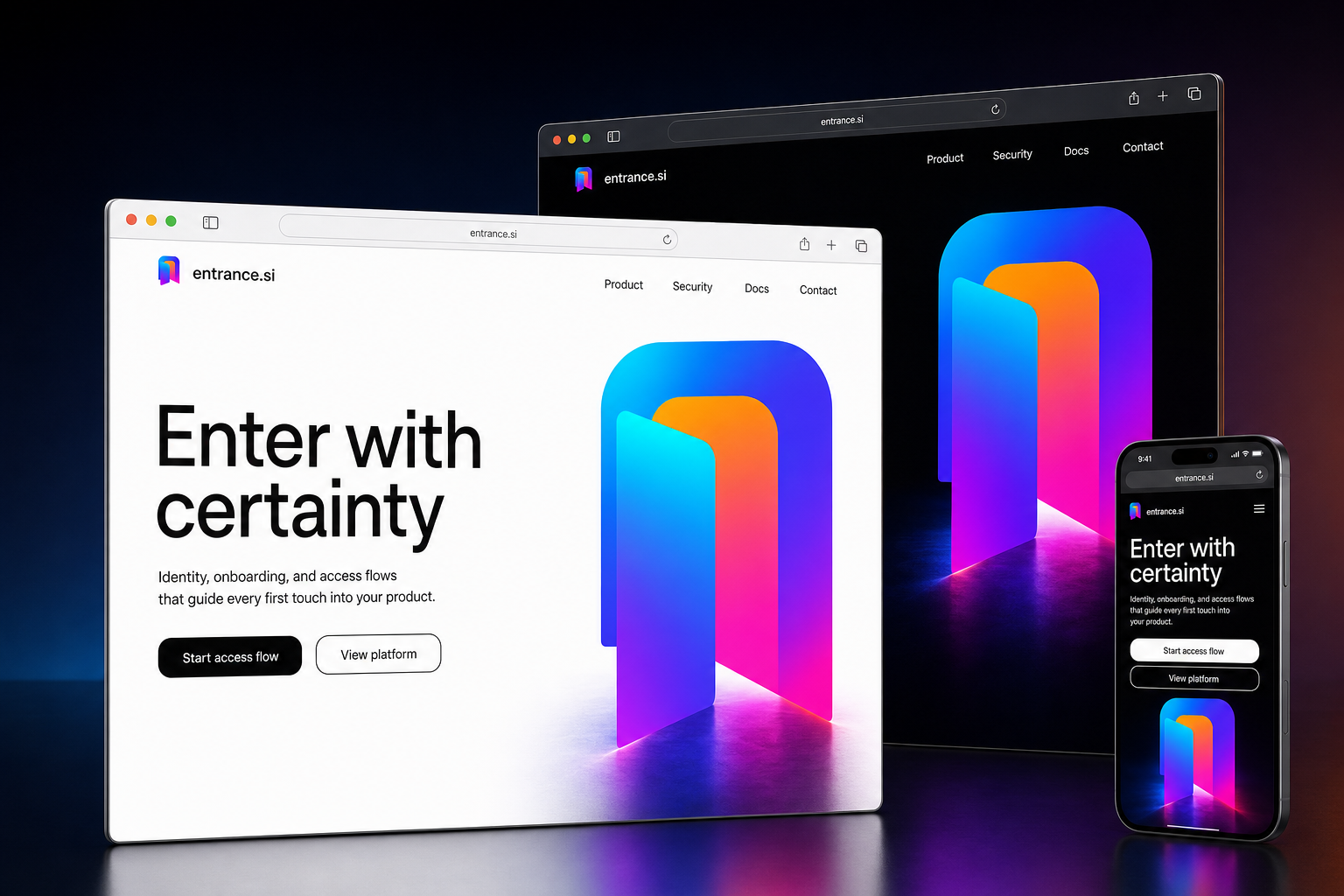 entrance.si website concept preview